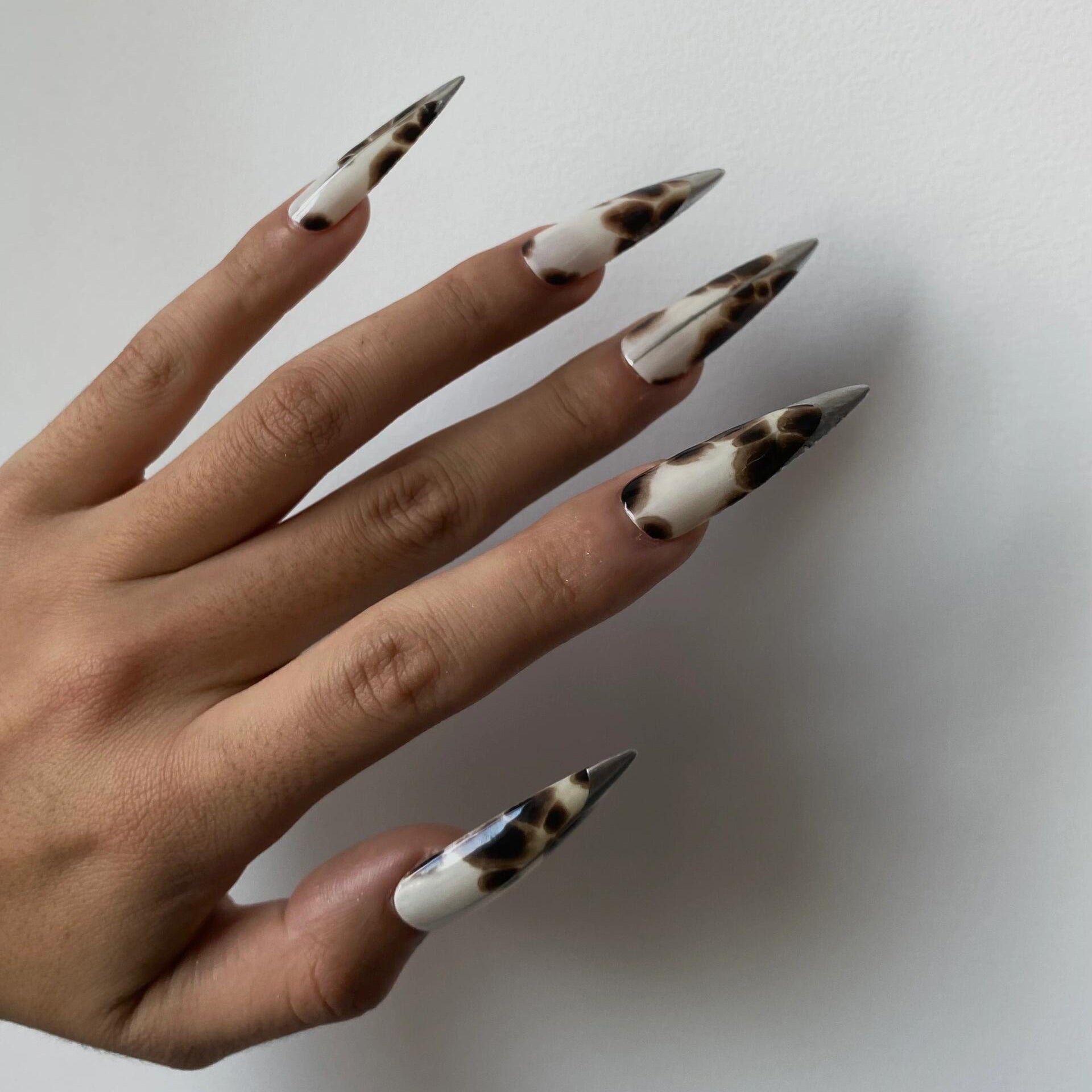 Chic Leopard Print Stiletto Nail Art