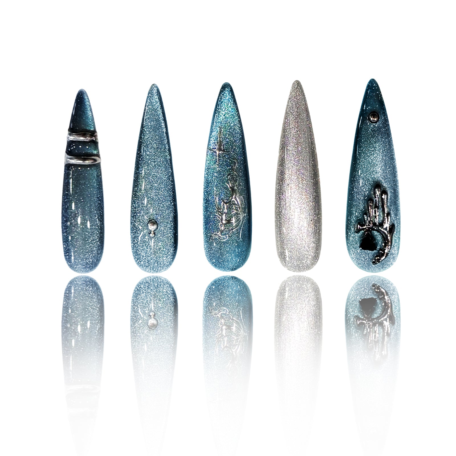 Siva Nail, Galaxy Glow, Metallic Press on Nails