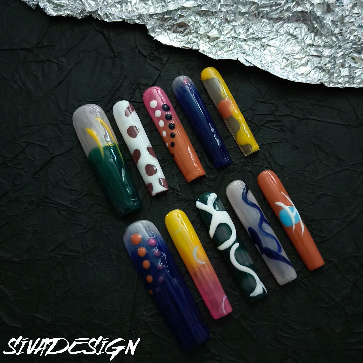 Siva Nail, Utopian Fantasy, Artistic Expression, Handmade Press on Nails