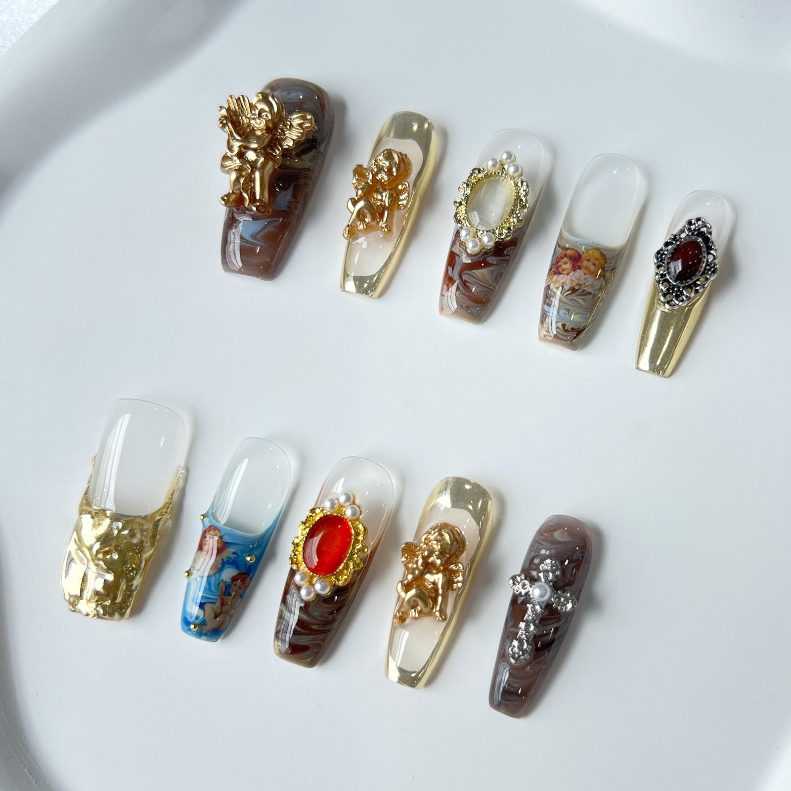 Siva Nail, Royal Opulence, Vintage Baroque Acrylic Press on Nails