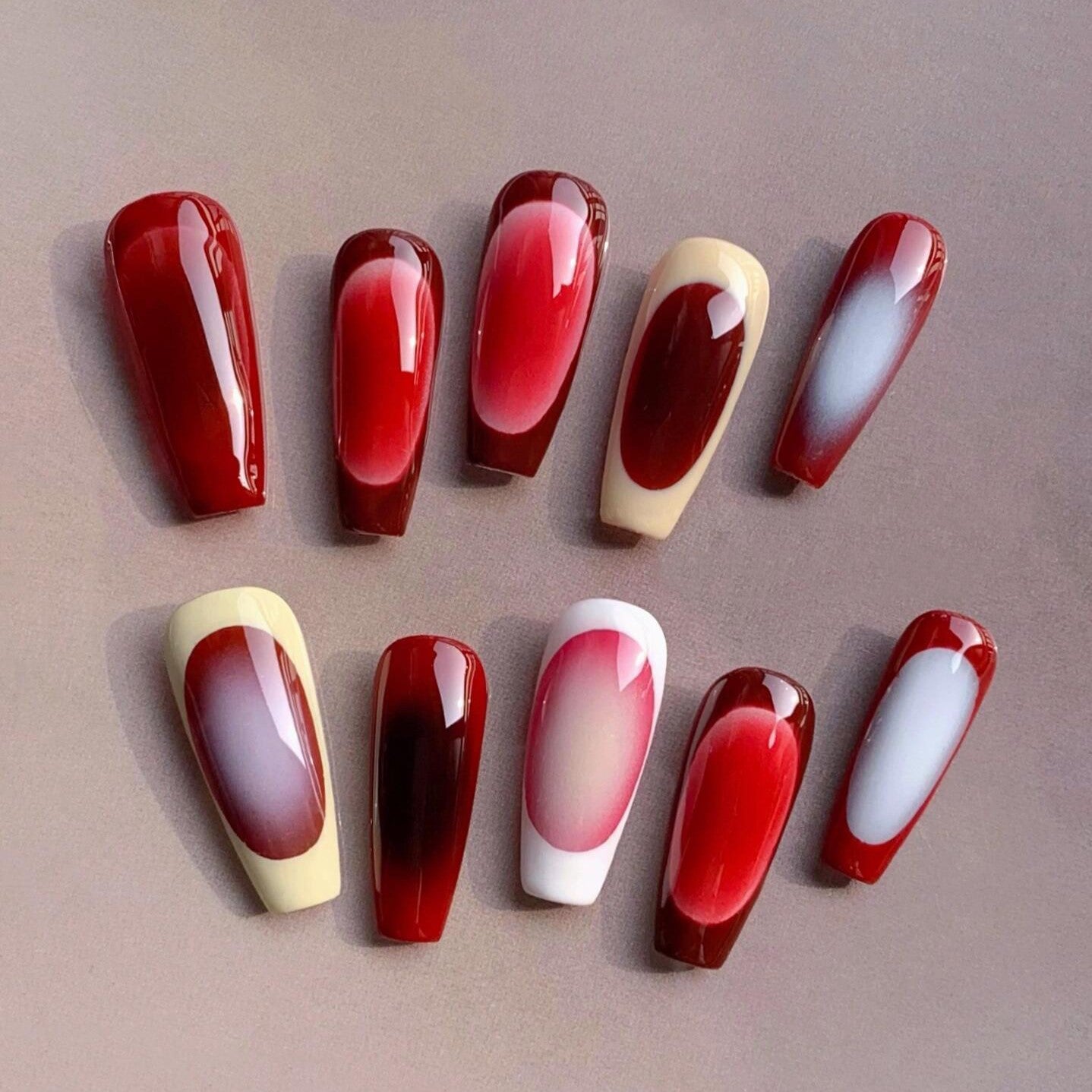 Siva Nail, Summer Passion, Bold Handmade Press on Nails