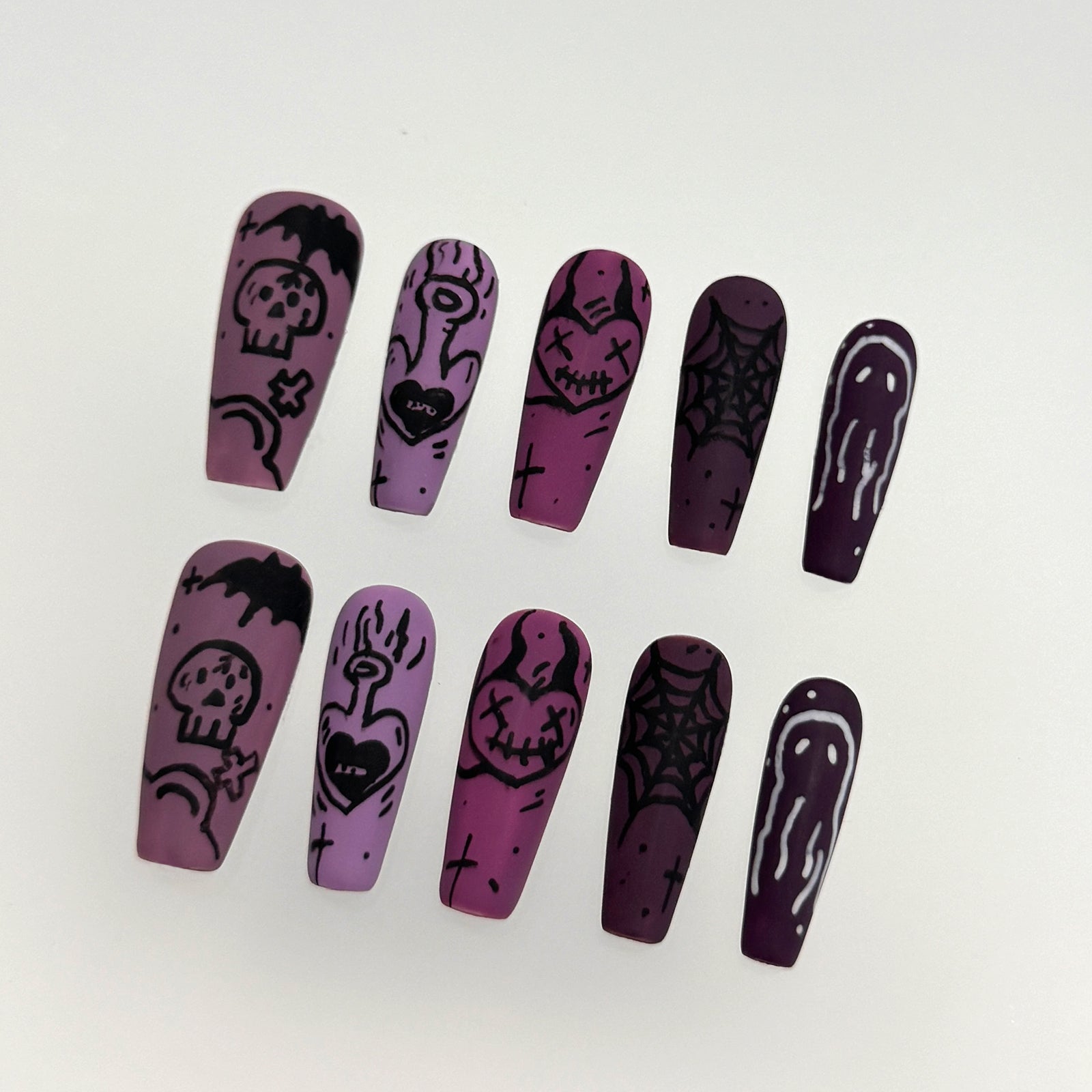 Siva Nail, Spooky Glyphs, Halloween Press on Nails