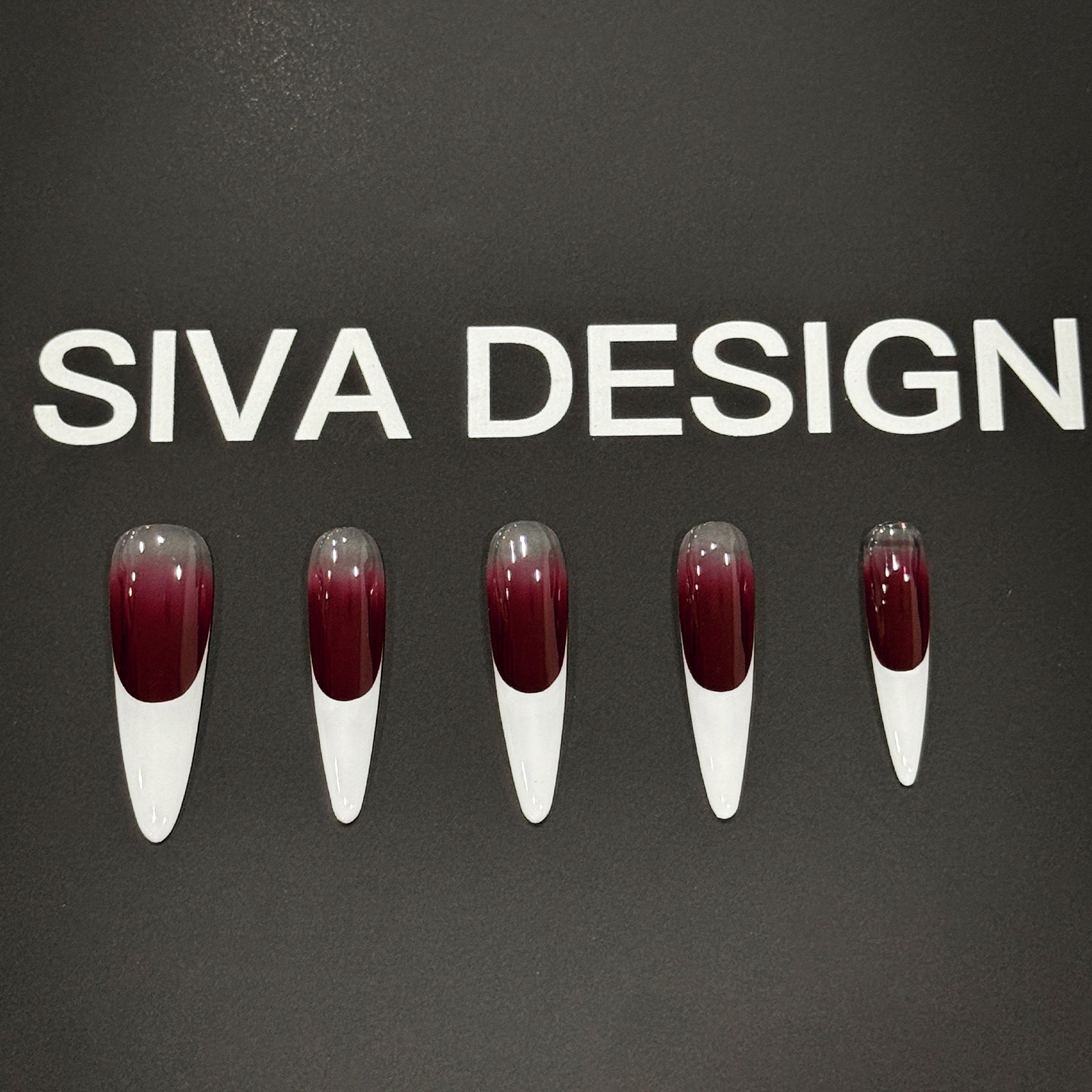 Siva Nail, Lunar Shee, Dark Red Acrylic Press on Nails