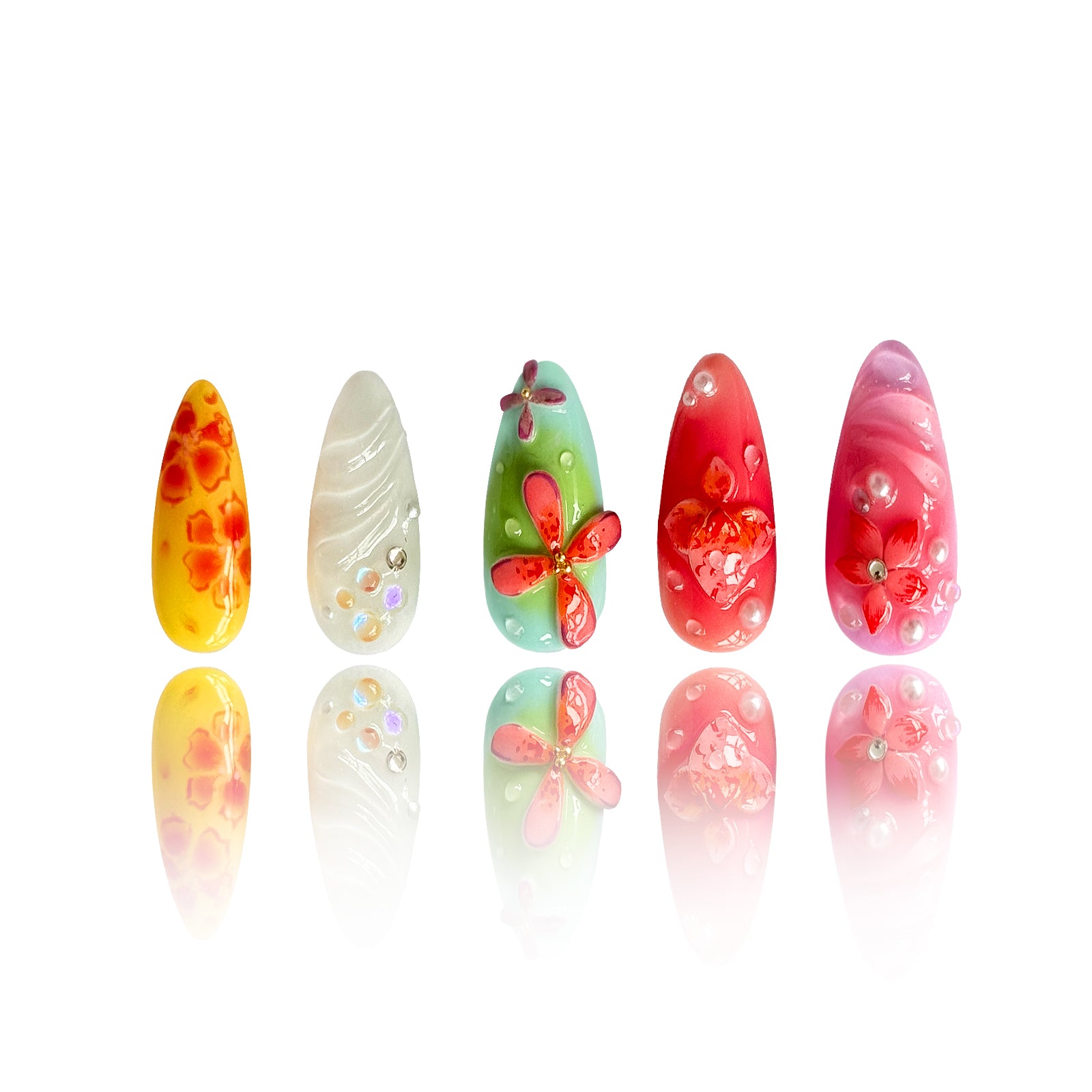 Siva Nail, Petals Enchant, Colorful Press on Nails