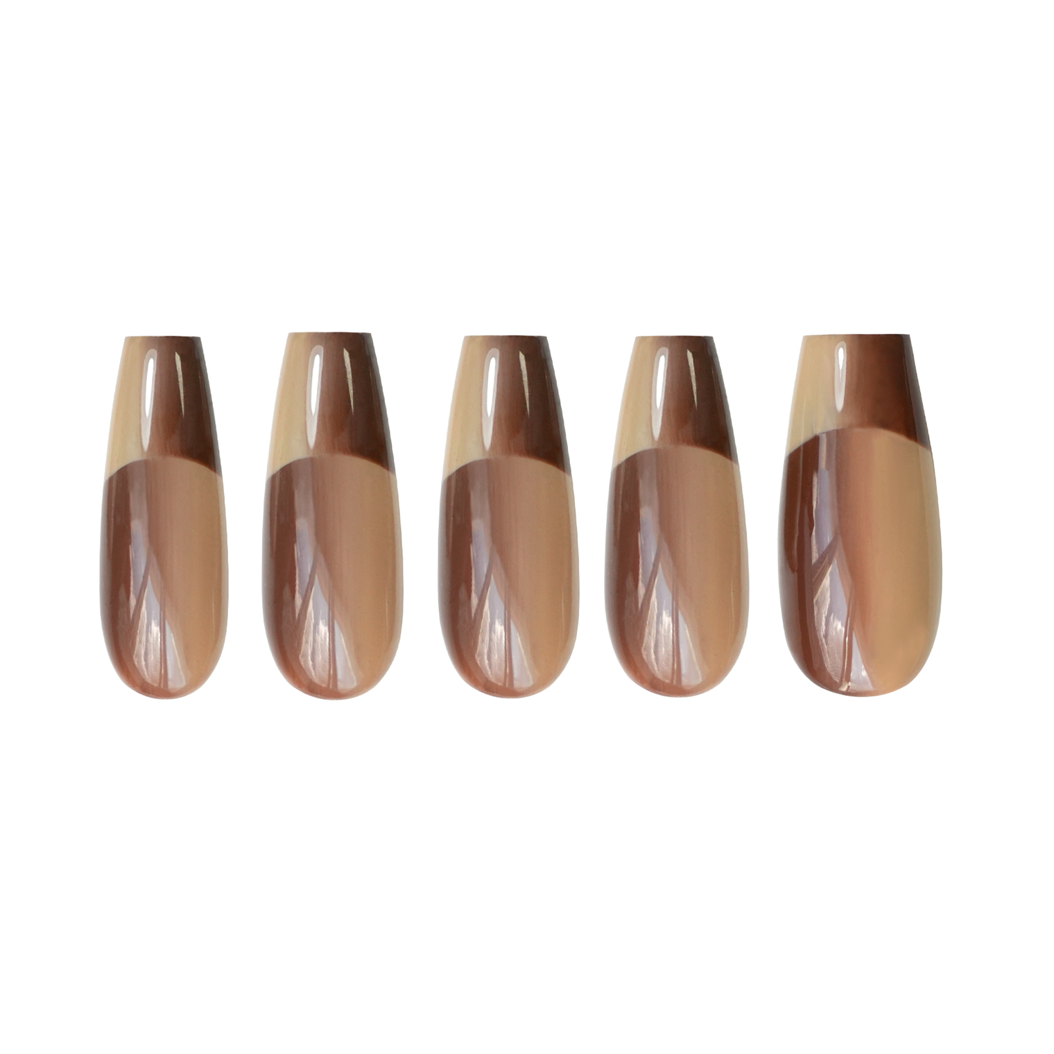 Siva Nail, Espresso Elegance, Fall French, Handmade Press on Nails