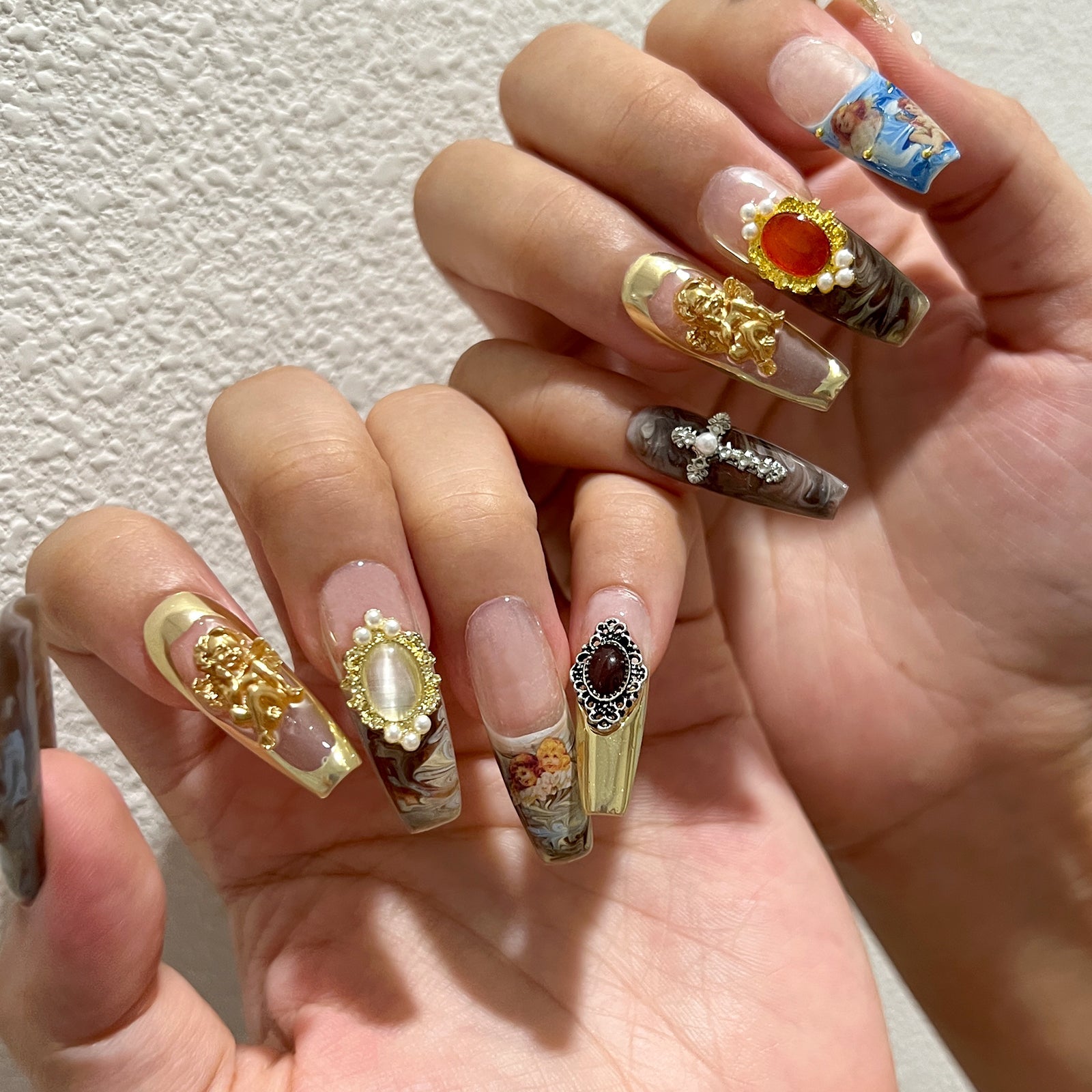 Siva Nail, Royal Opulence, Vintage Baroque Acrylic Press on Nails