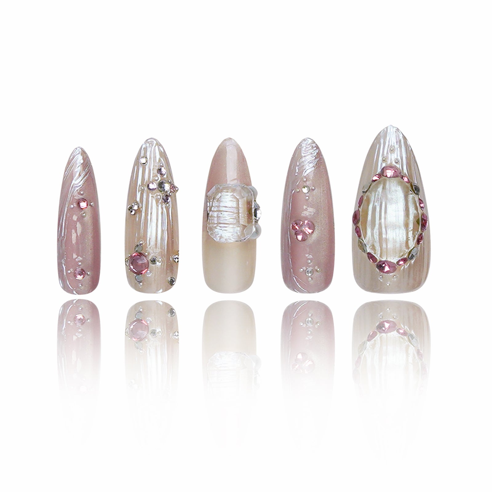 Siva Nail, Royal Pearl, Luxurious Acrylic Press on Nails