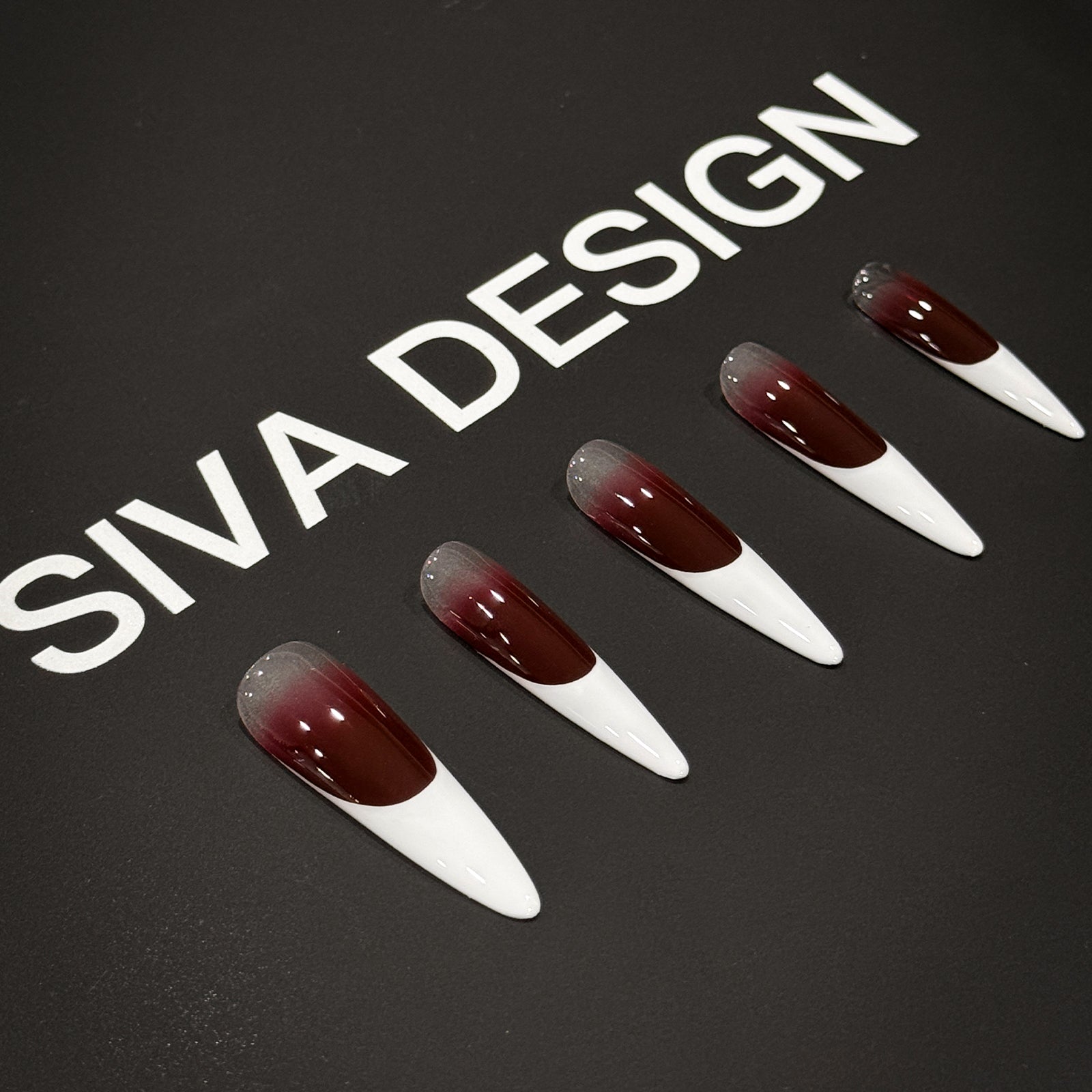 Siva Nail, Lunar Shee, Dark Red Acrylic Press on Nails