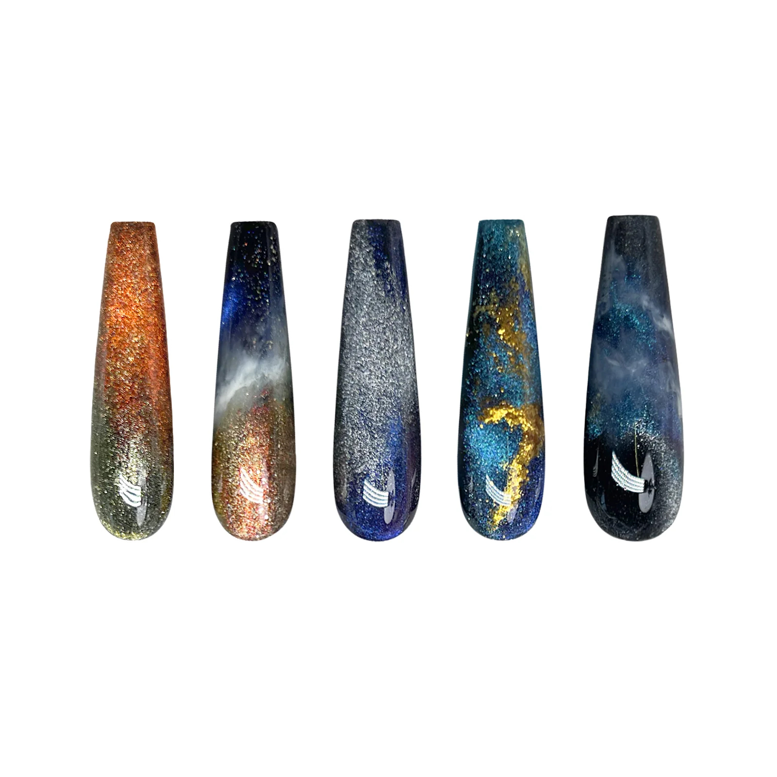 Siva Nail, Nebula Glow, Glitter Handmade Press on Nails
