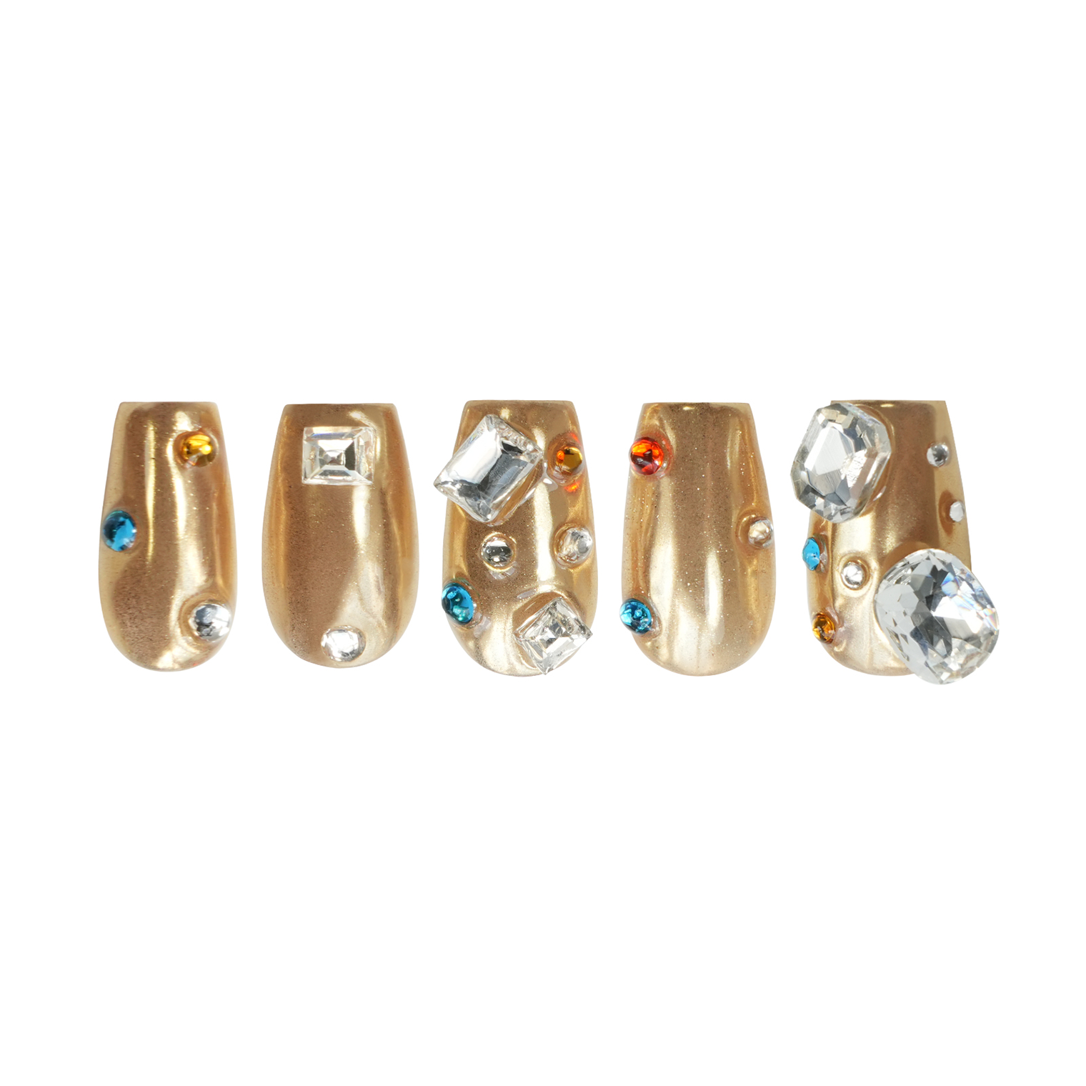 Siva Nail, Golden Mirage, Luxury Style Handmade Press on Nails