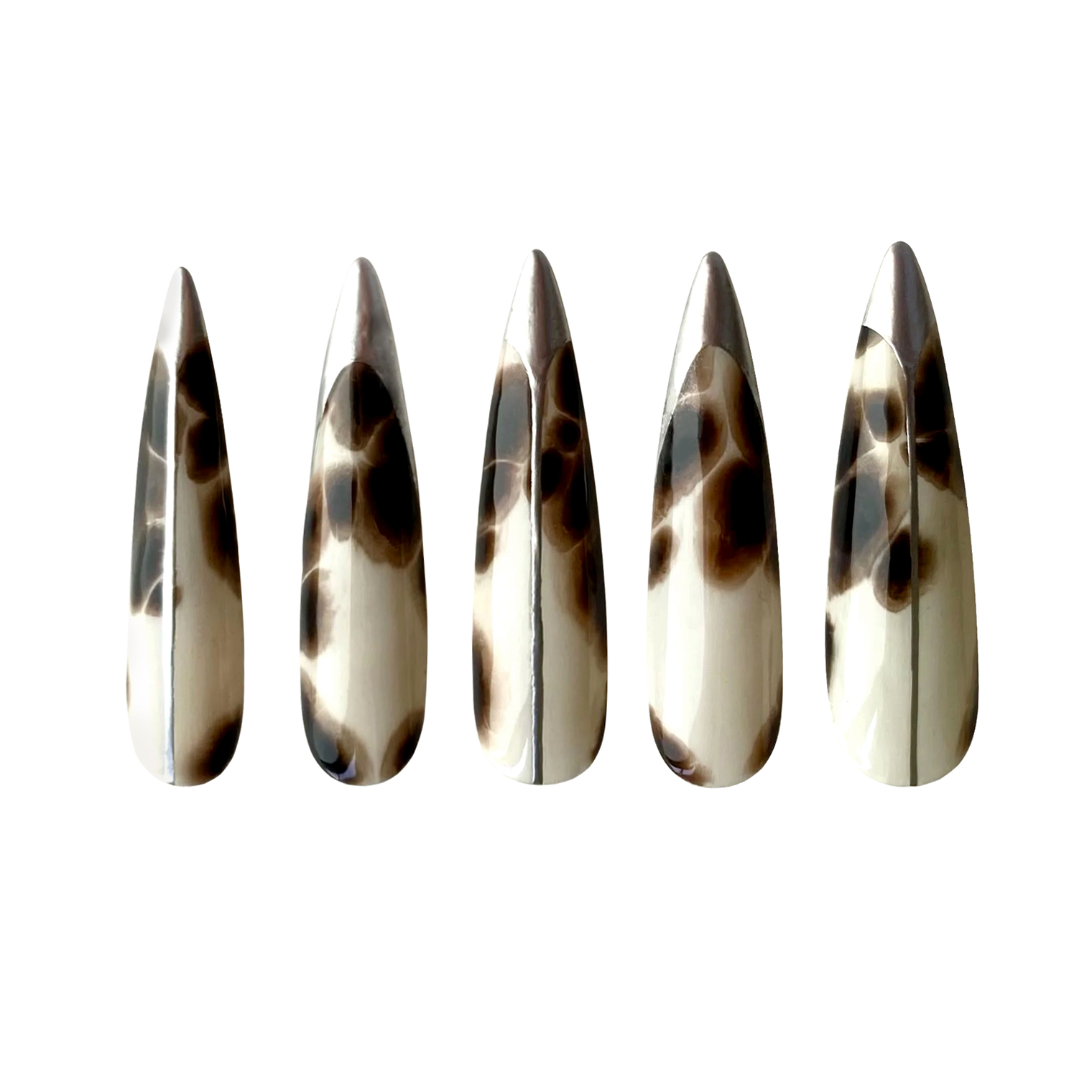 Siva Nail, Tortoiseshell Chic, Luxe Statement, Handmade Press on Nails