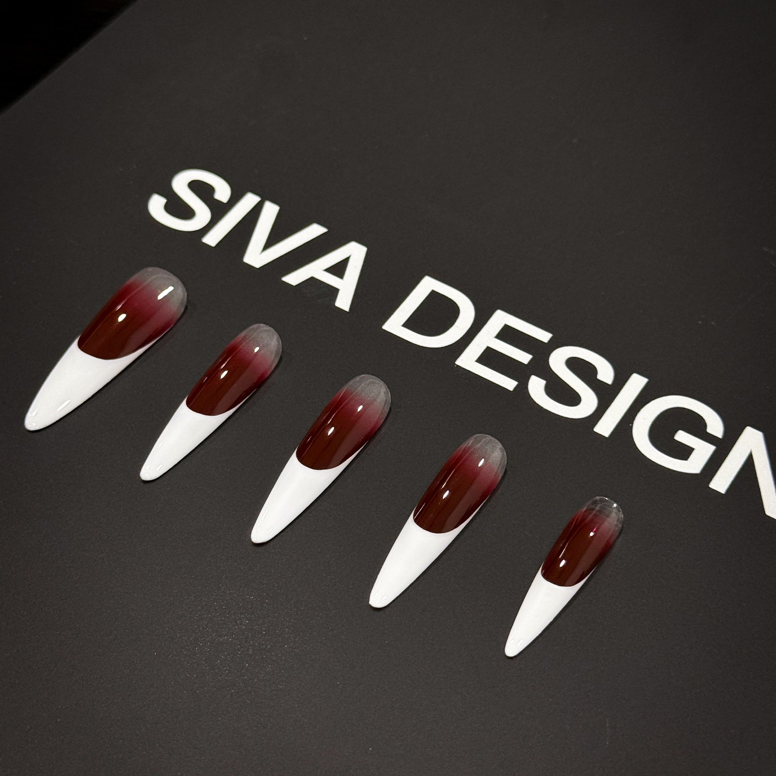 Siva Nail, Lunar Shee, Dark Red Acrylic Press on Nails