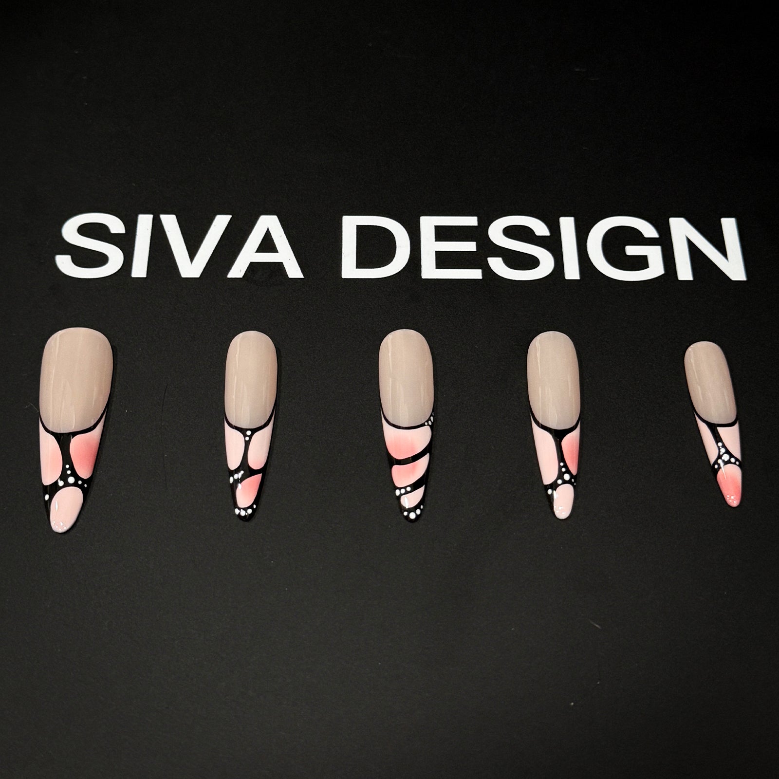 Siva Nail, Dreamweave, Chic Geometric Stiletto Acrylic Press on Nails