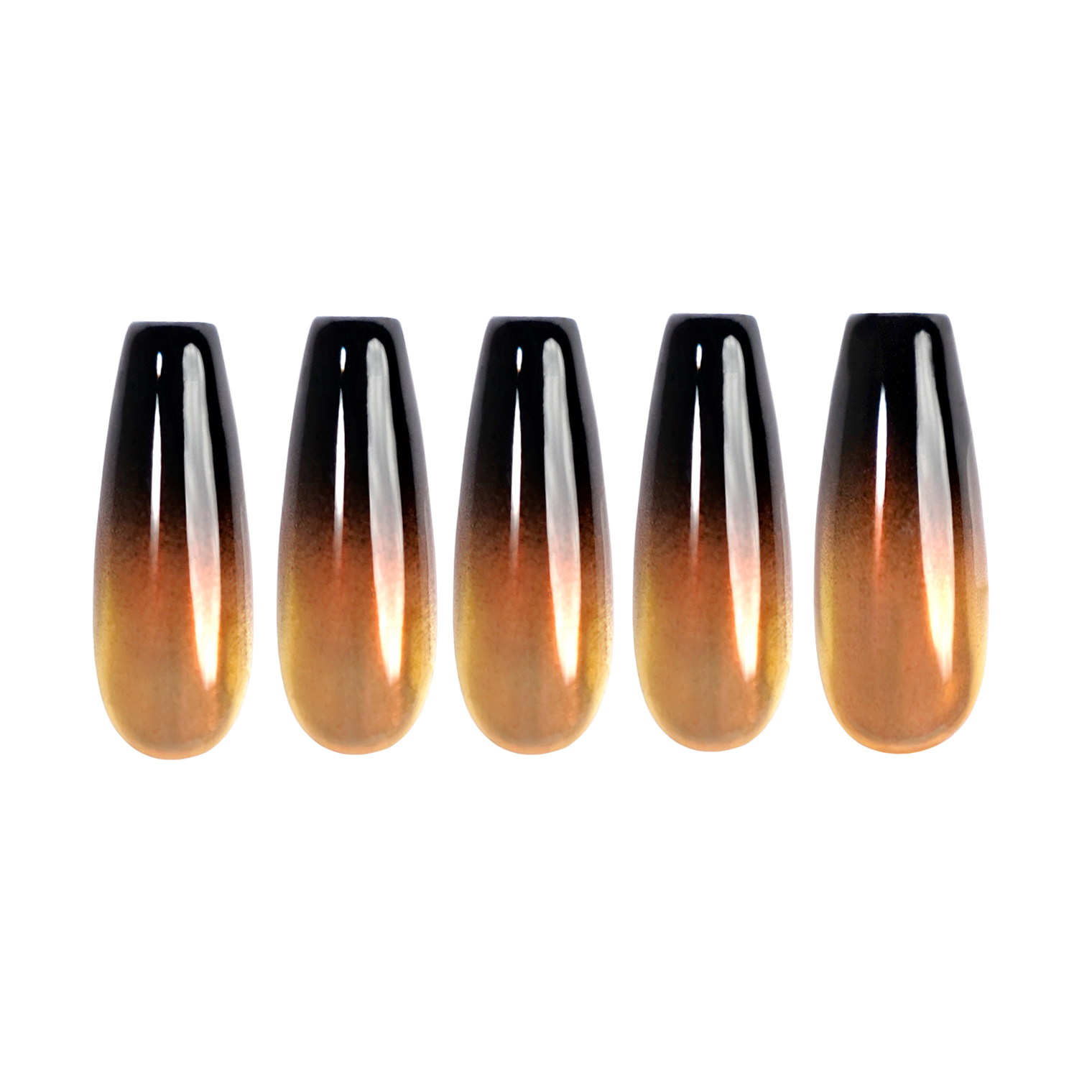 Siva Nail, Fade (Gold), Simple Winter Ombre, Handmade Press on Nails