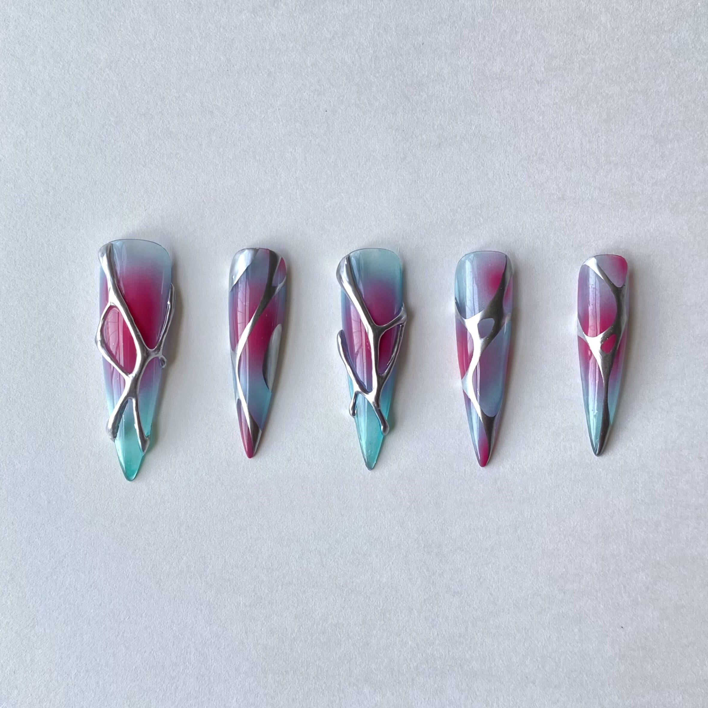 Siva Nail, Futurism, Abstract Acrylic Press on Nails