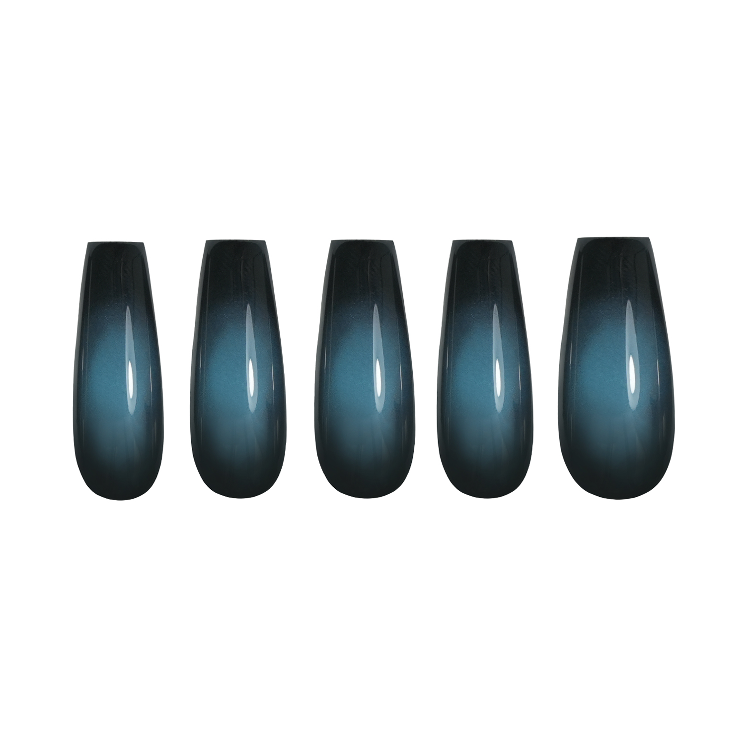 Siva Nail, Fading Sky, Gradient Blue Handmade Press on Nails