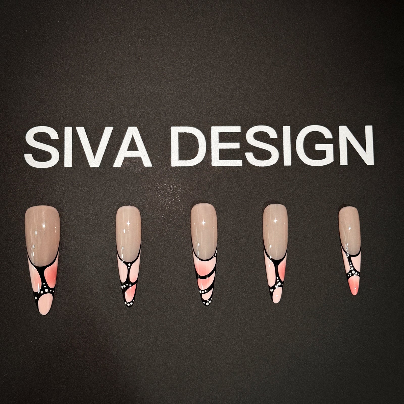 Siva Nail, Dreamweave, Chic Geometric Stiletto Acrylic Press on Nails