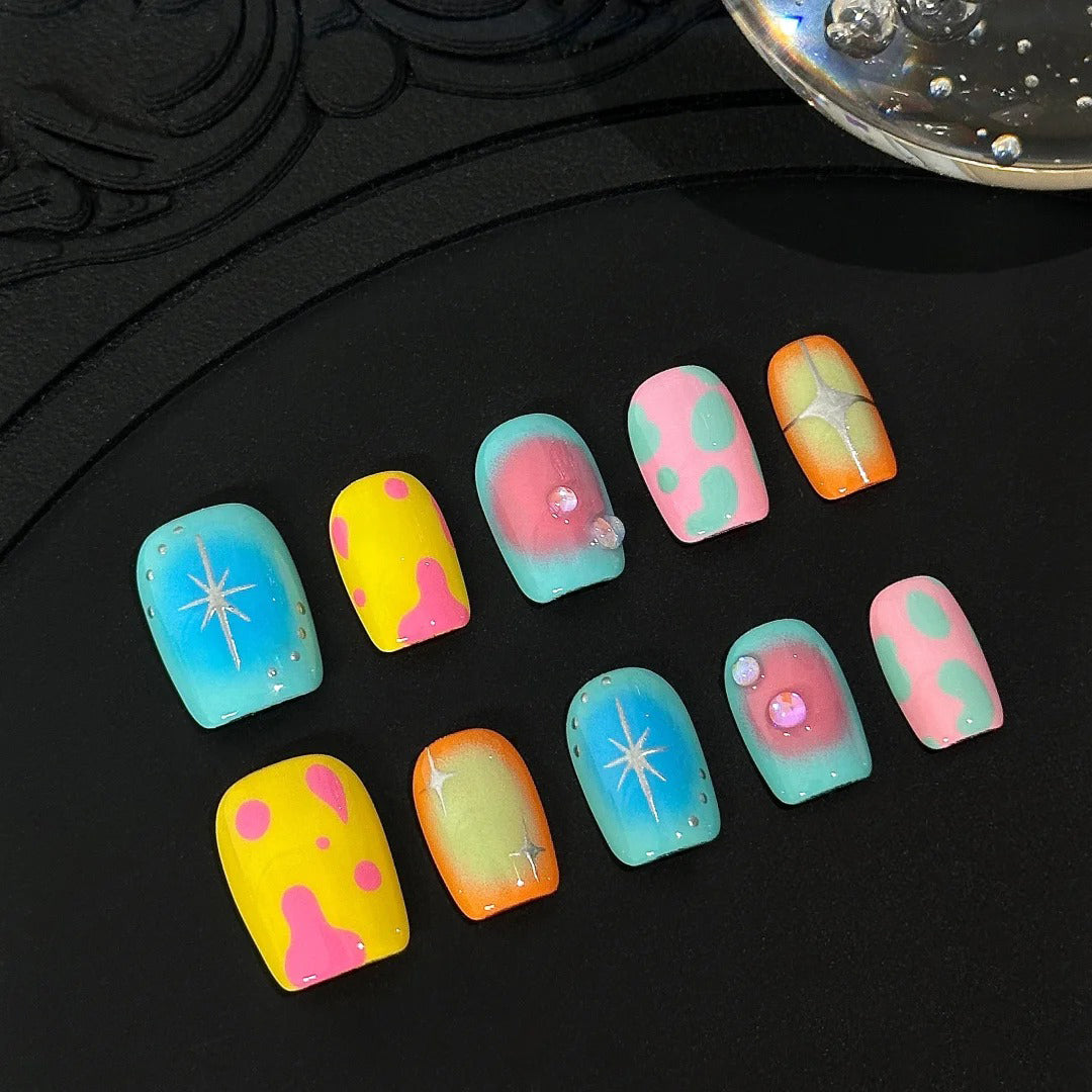 Siva Nail, Cosmic Pop, Candy Chrome Handmade Press on Nails