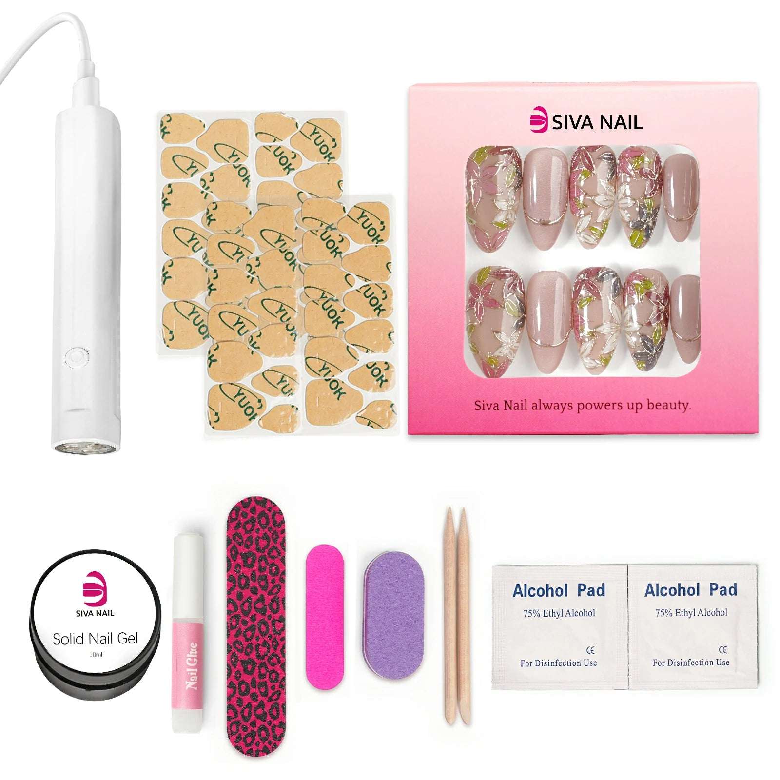 Siva Nail, Fleur, Coquette French Tip Press on Nails