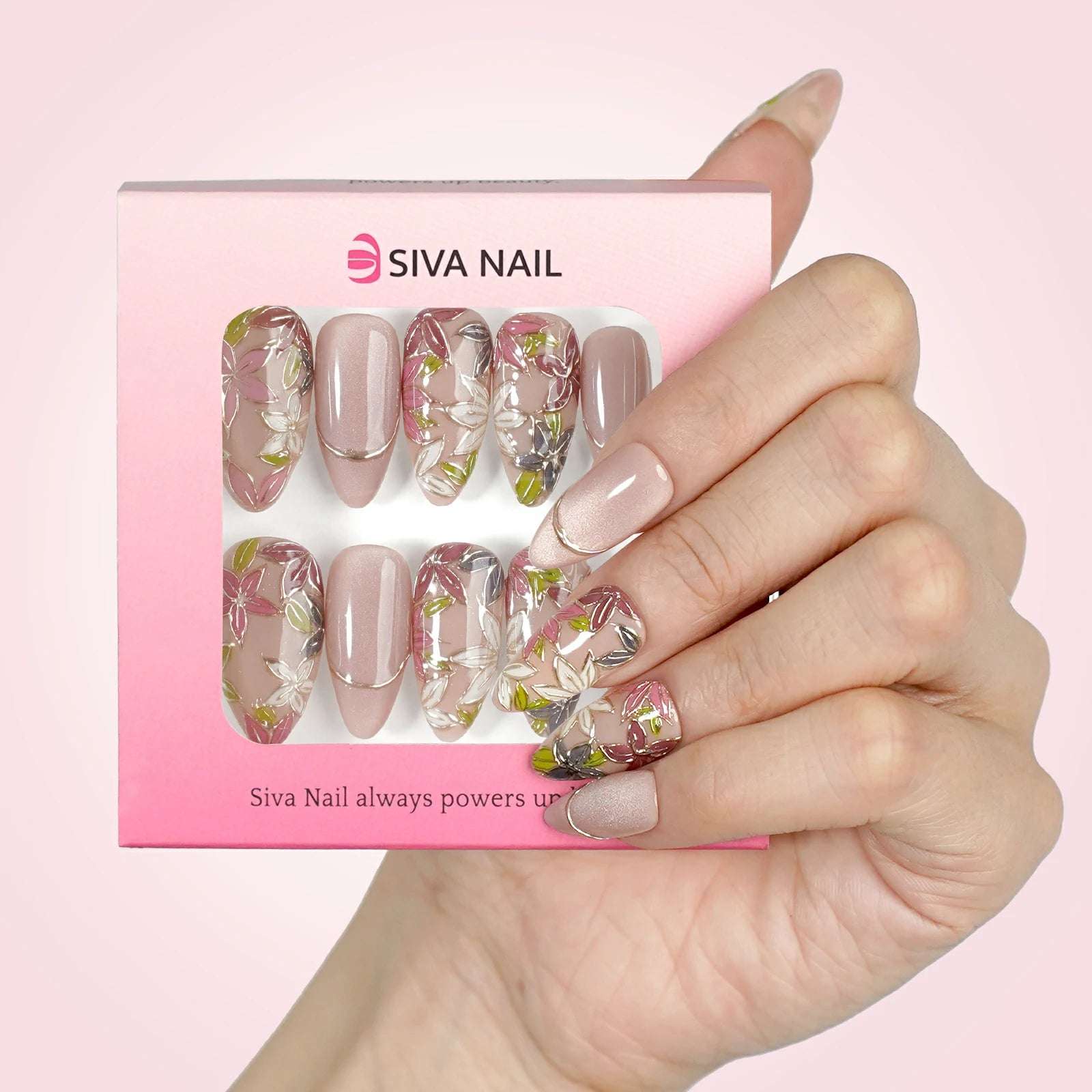 Siva Nail, Fleur, Coquette French Tip Press on Nails
