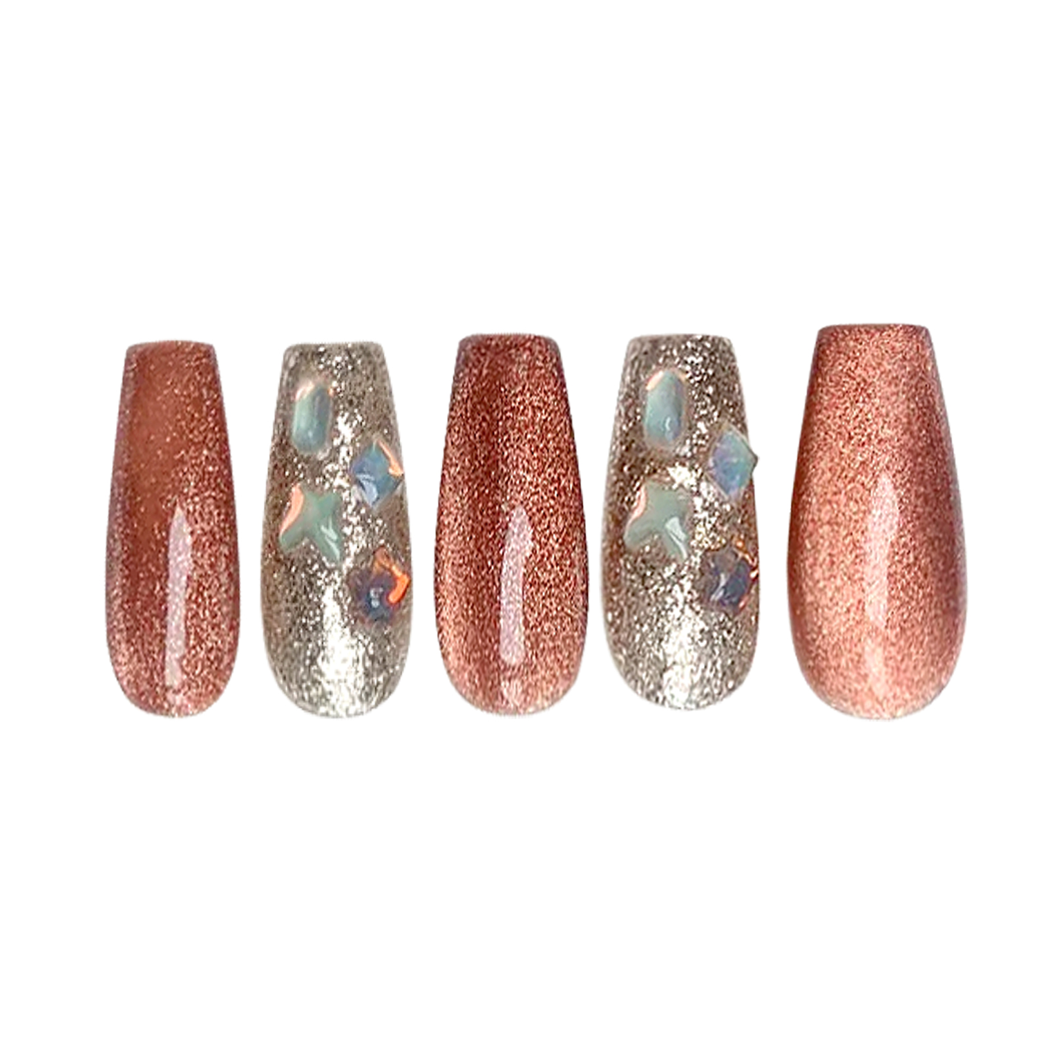 Siva Nail, Luminescent Whisper, Glitter Elegance, Handmade Press on Nails