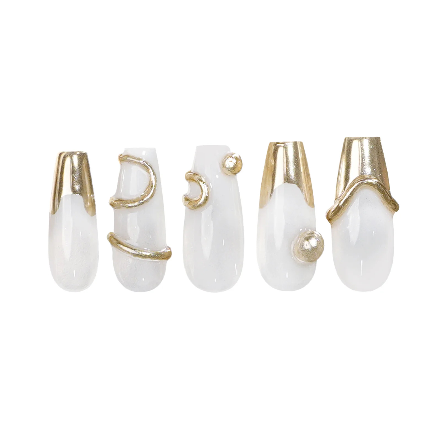 Siva Nail, Metallic Flow, Futuristic, Handmade Press on Nails