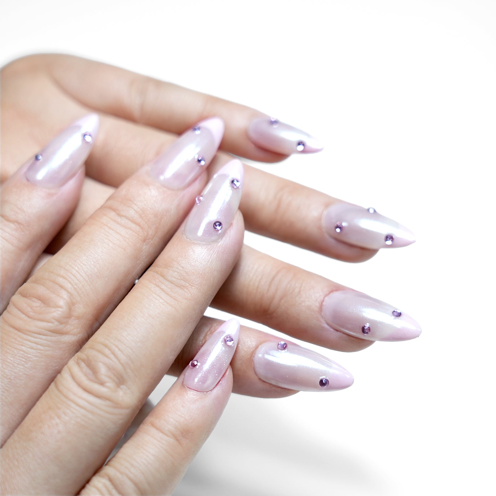 Siva Nail, Crystal Sands, Simple Pink Classic French, Handmade Press on Nails