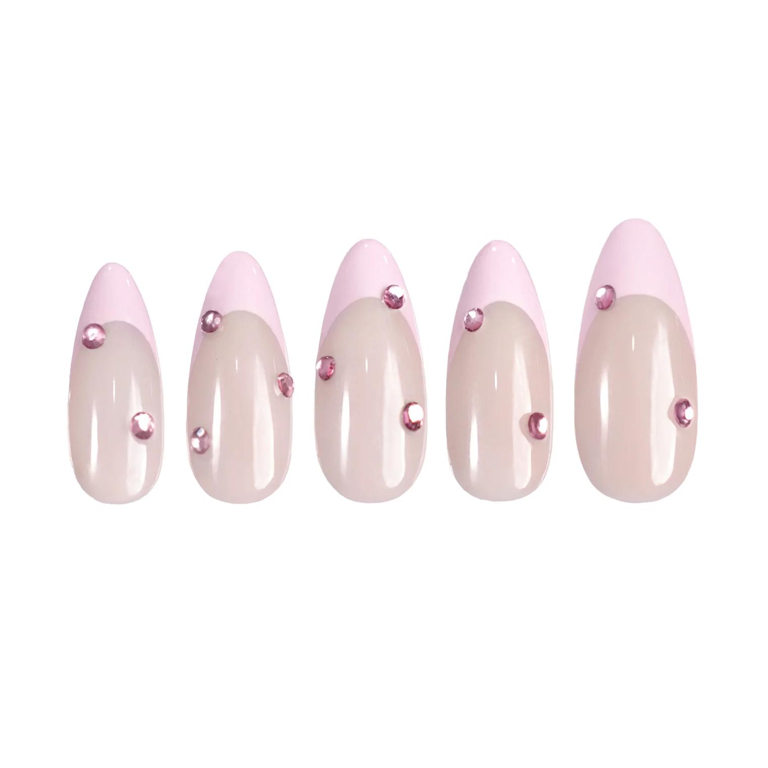 Siva Nail, Crystal Sands, Simple Pink Classic French, Handmade Press on Nails