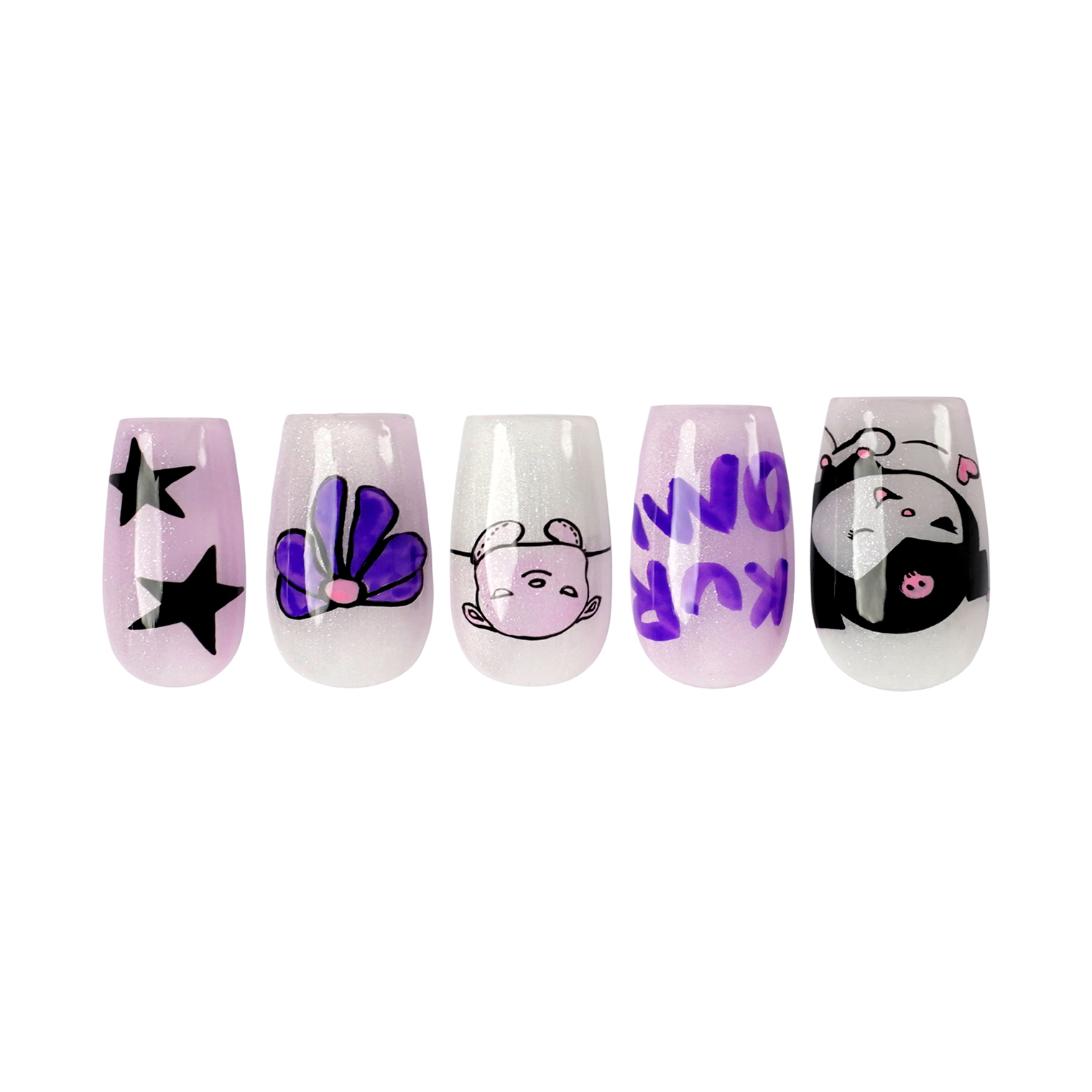Siva Nail, Kuromi, Twilight Chic, Handmade Press on Nails