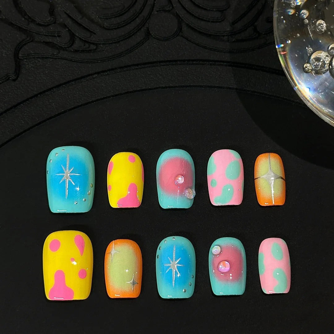Siva Nail, Cosmic Pop, Candy Chrome Handmade Press on Nails