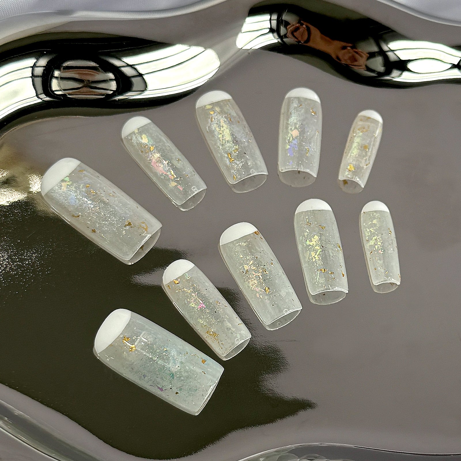 Siva Nail, Crystalline Charm, Glitter Frost Style Acrylic Press on Nails