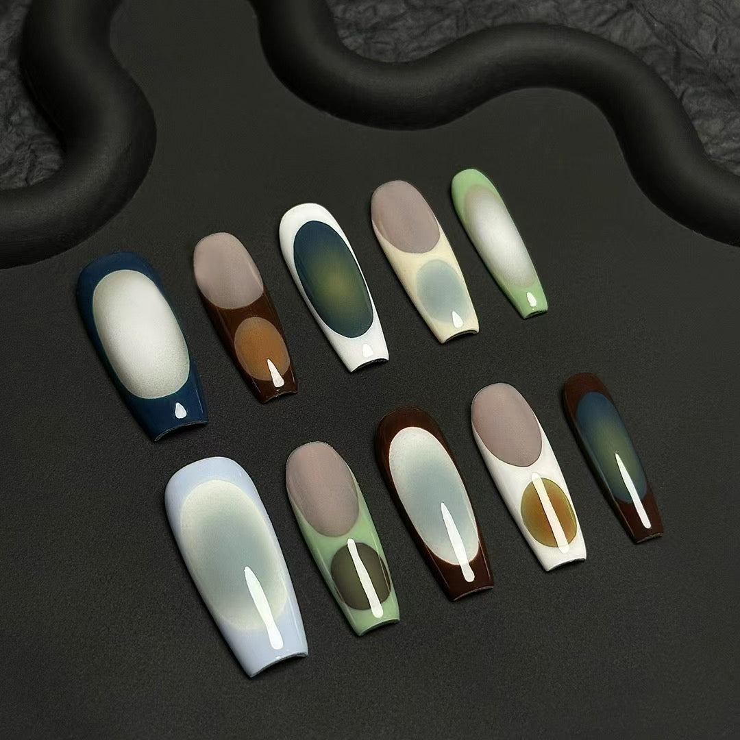 Siva Nail, Summer Mocha, Gradient Handmade Press on Nails