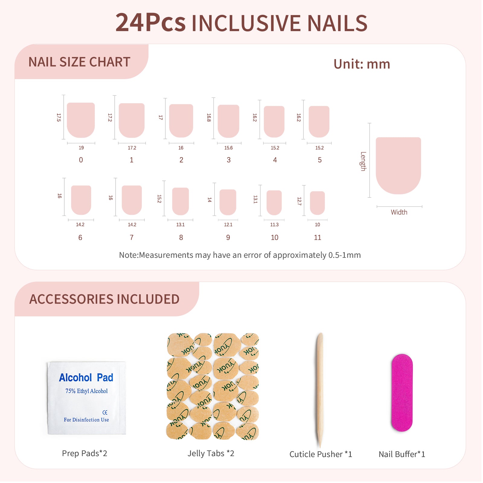 Siva Nail, Golden Branch, 24 Pieces Botanical Press on Nails