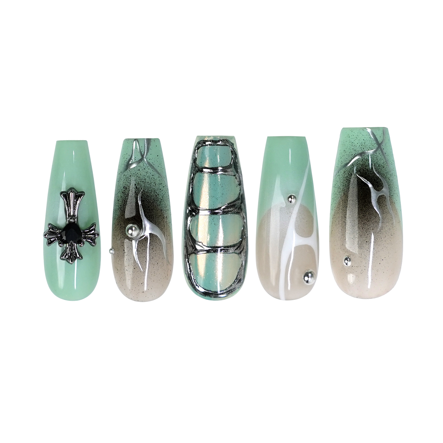 Siva Nail, Mint Mystique, Luxury Style Handmade Press on Nails