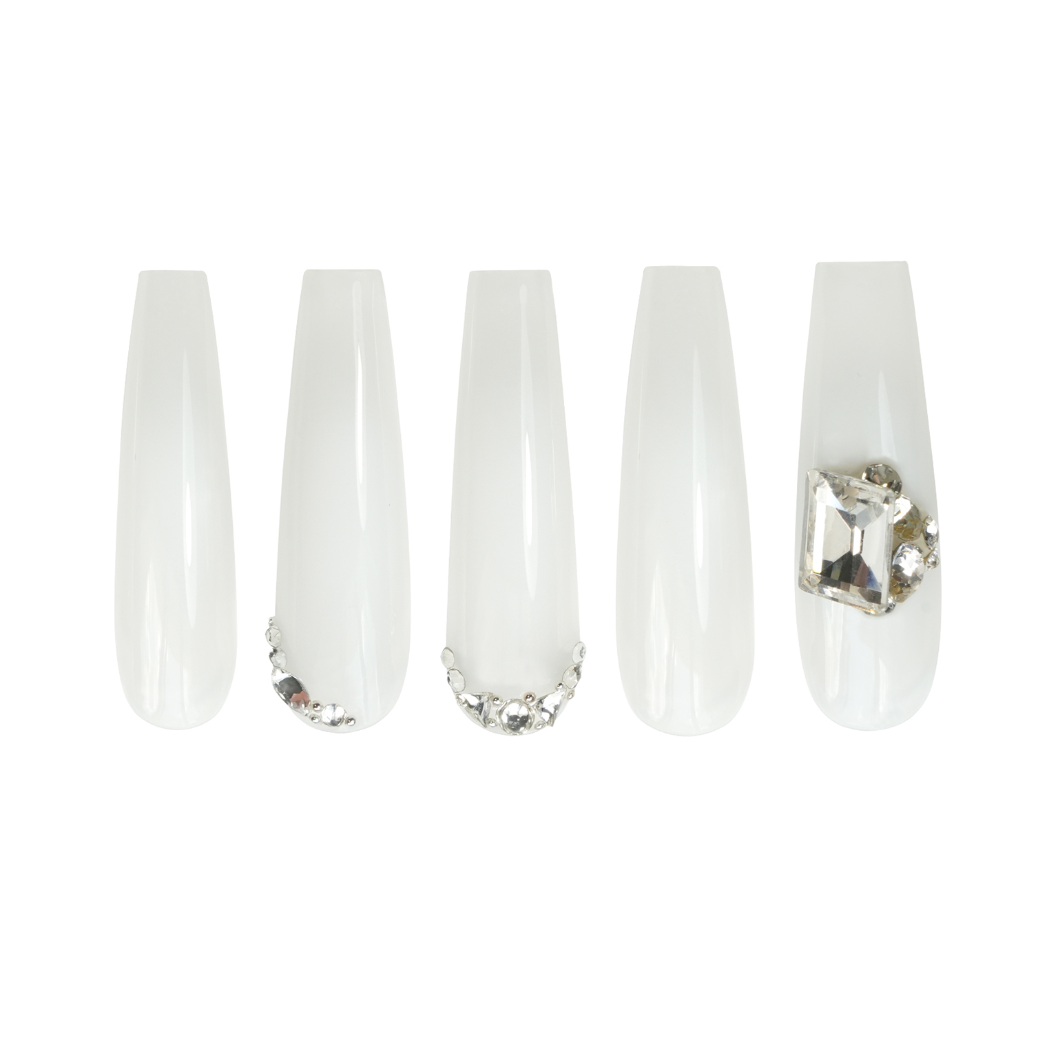 Siva Nail, Diamond Frost, Icy Elegance, Handmade Press on Nails