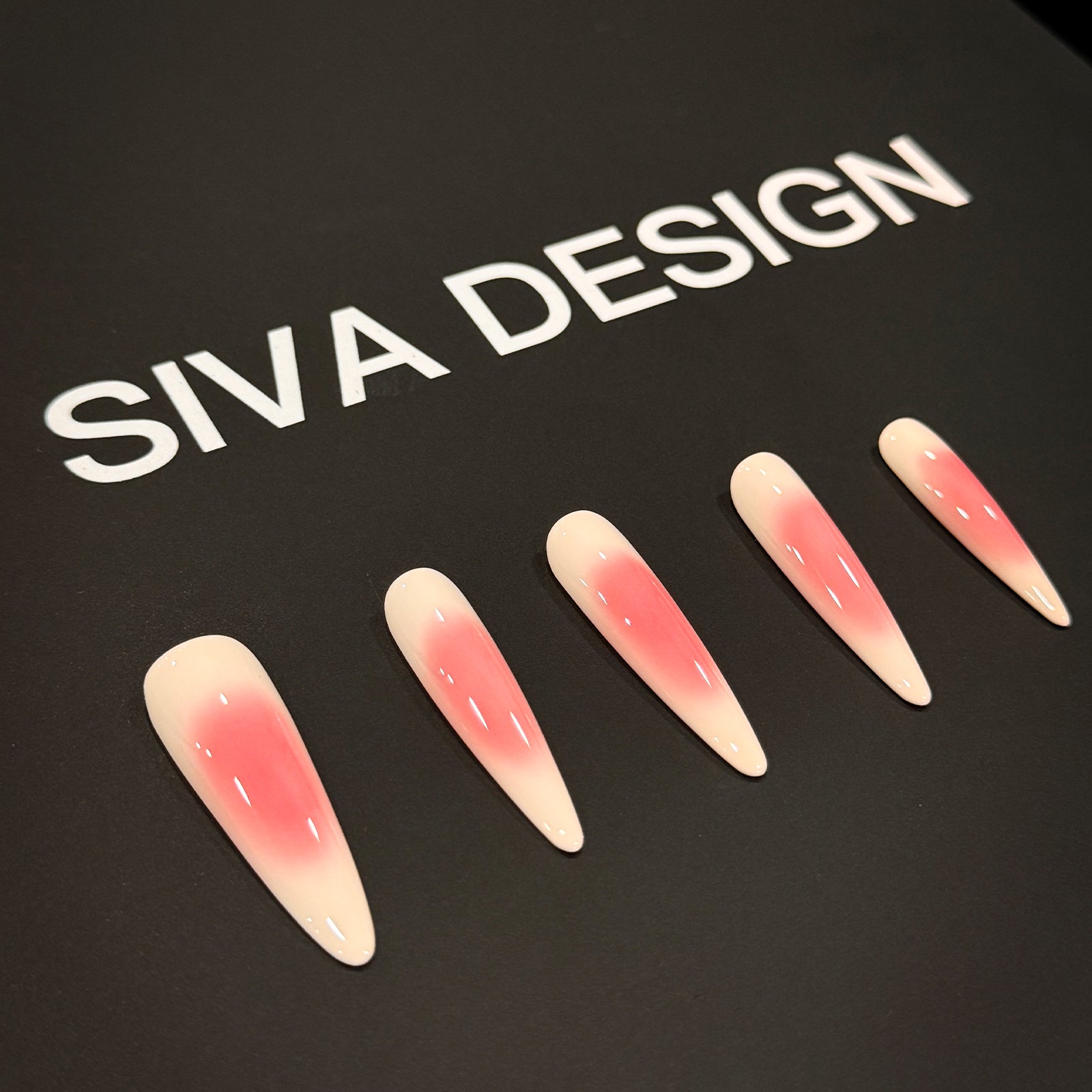 Siva Nail, Pink Promenade, Soft Pink Gradient, Handmade Press on Nails