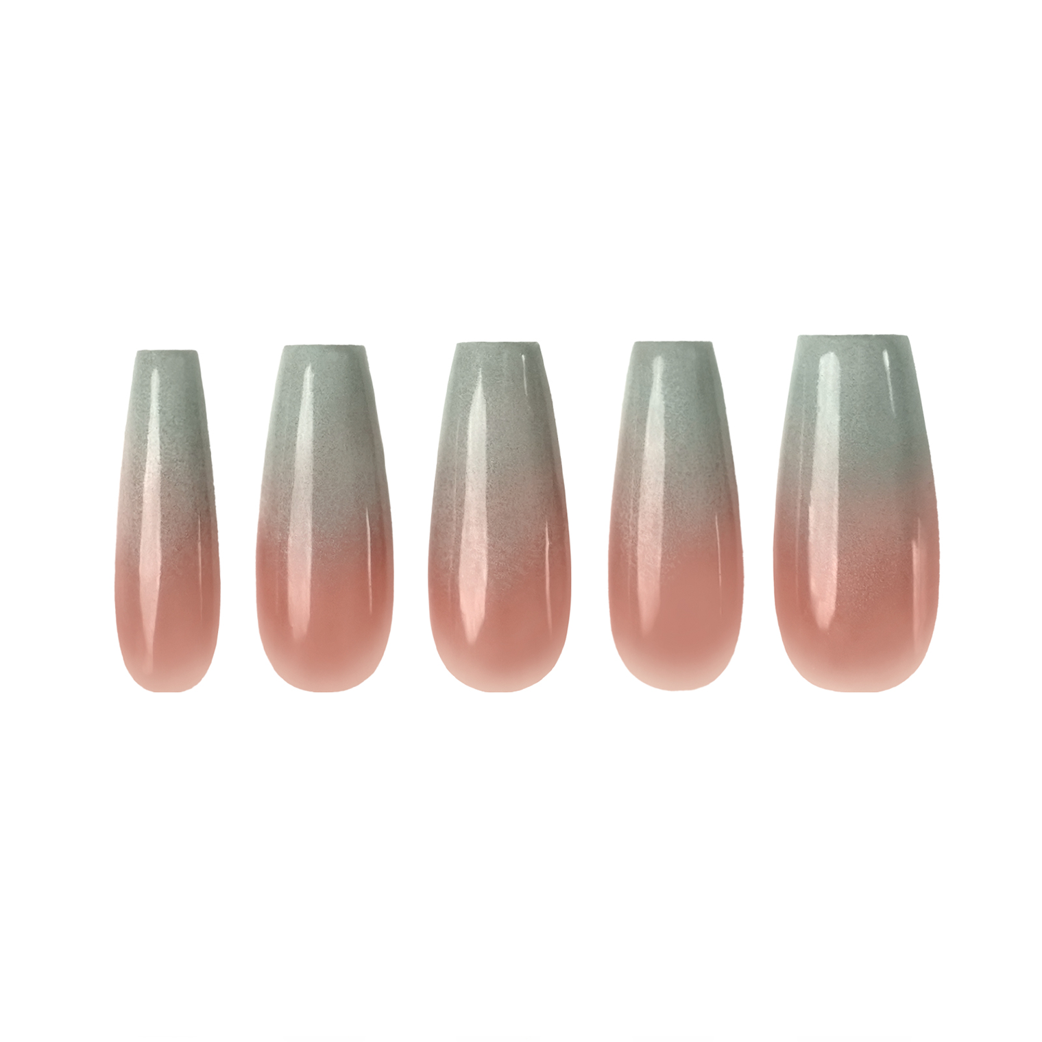 Siva Nail, Fade Glass, Green Ombre Handmade Press on Nails