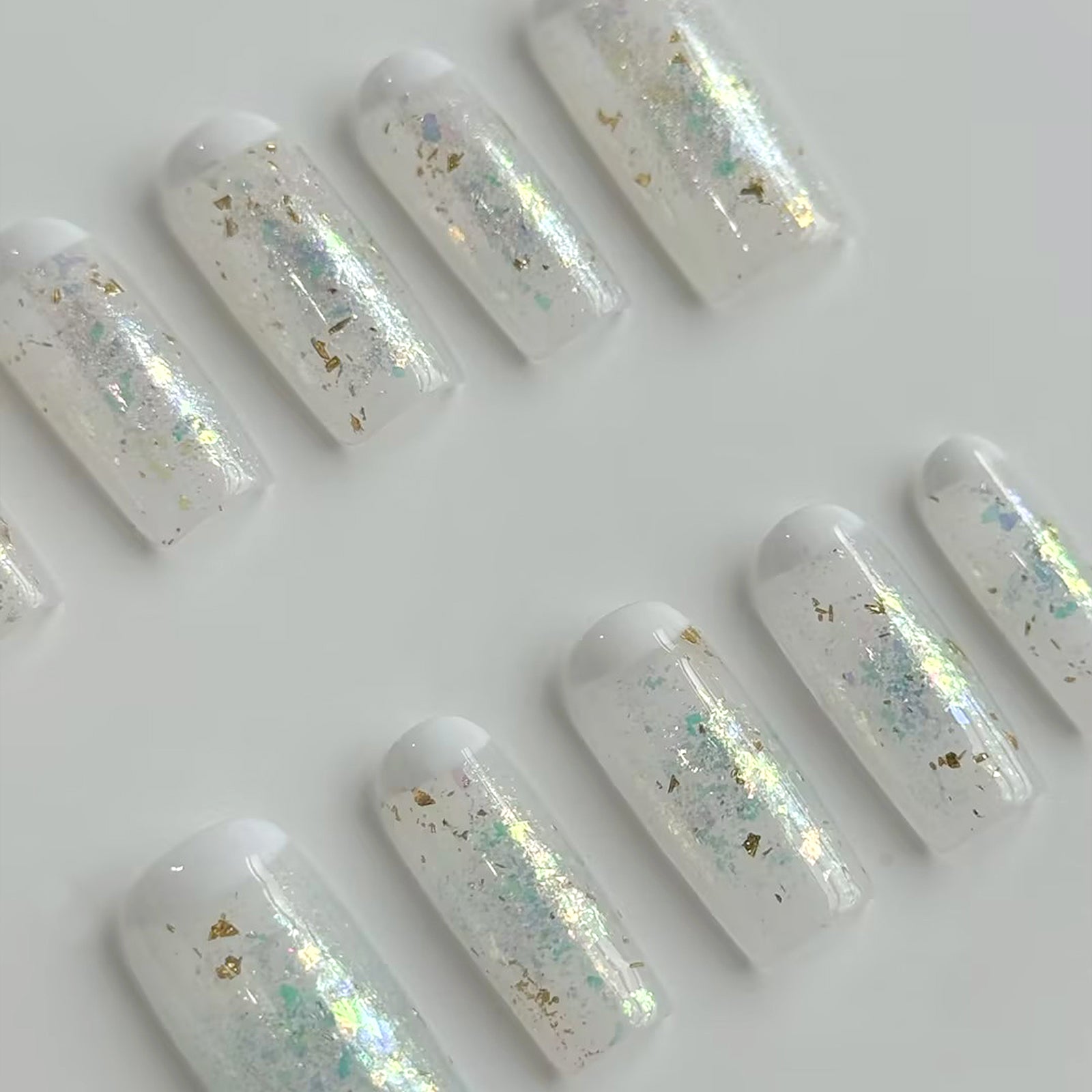 Siva Nail, Crystalline Charm, Glitter Frost Style Acrylic Press on Nails