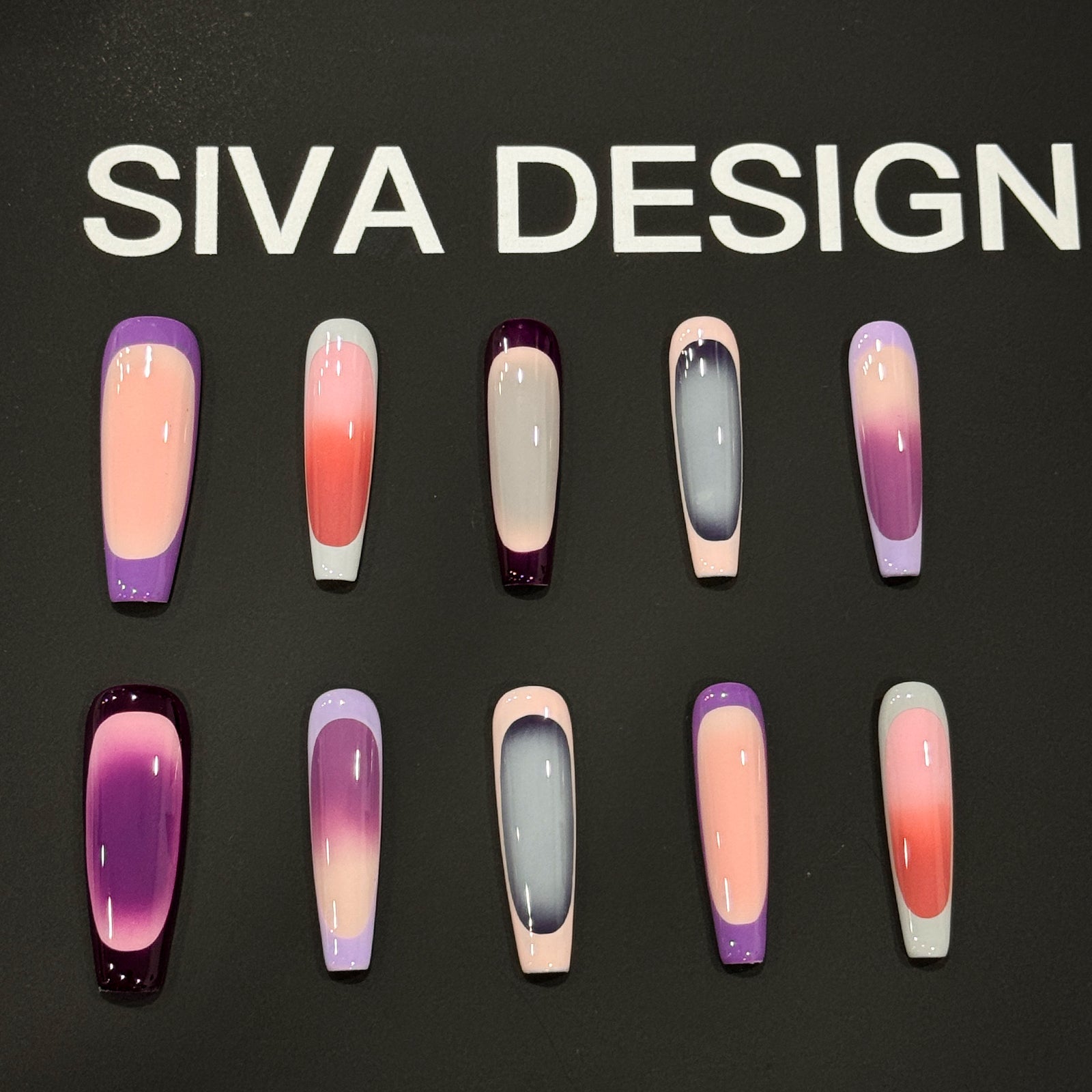 Siva Nail, Summer Dusk, Ombre Handmade Press on Nails