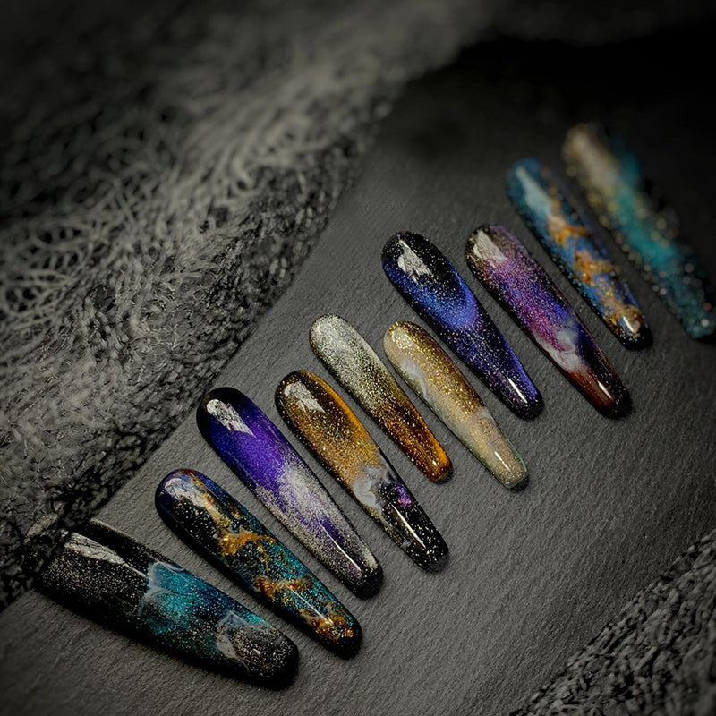 Siva Nail, Galaxy-Inspired, Glitter Universe, Handmade Press on Nails