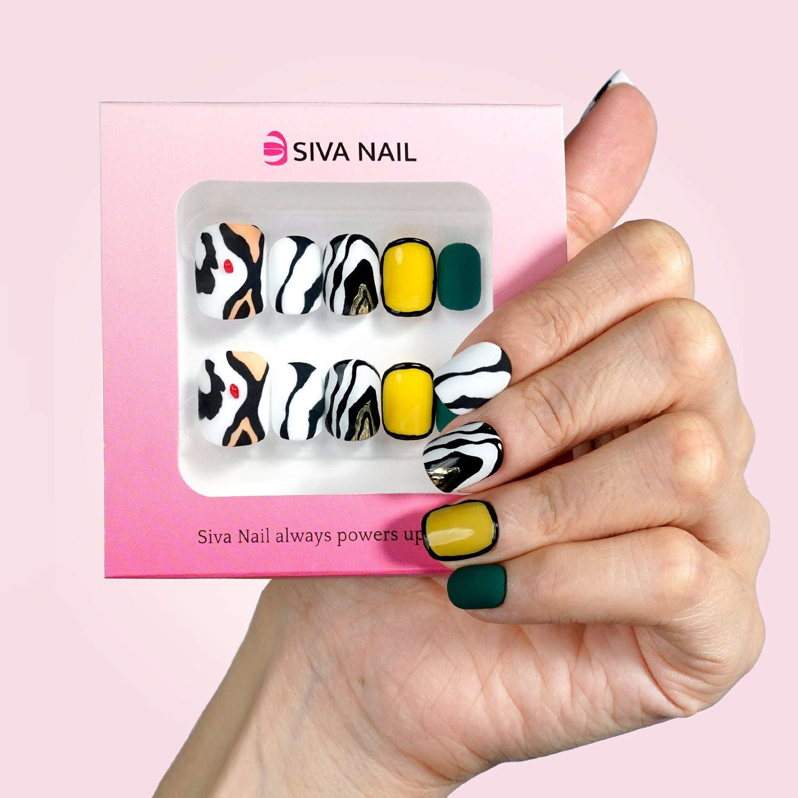 Siva Nail, Vivid Burst, Artistic Statement, Handmade Press on Nails