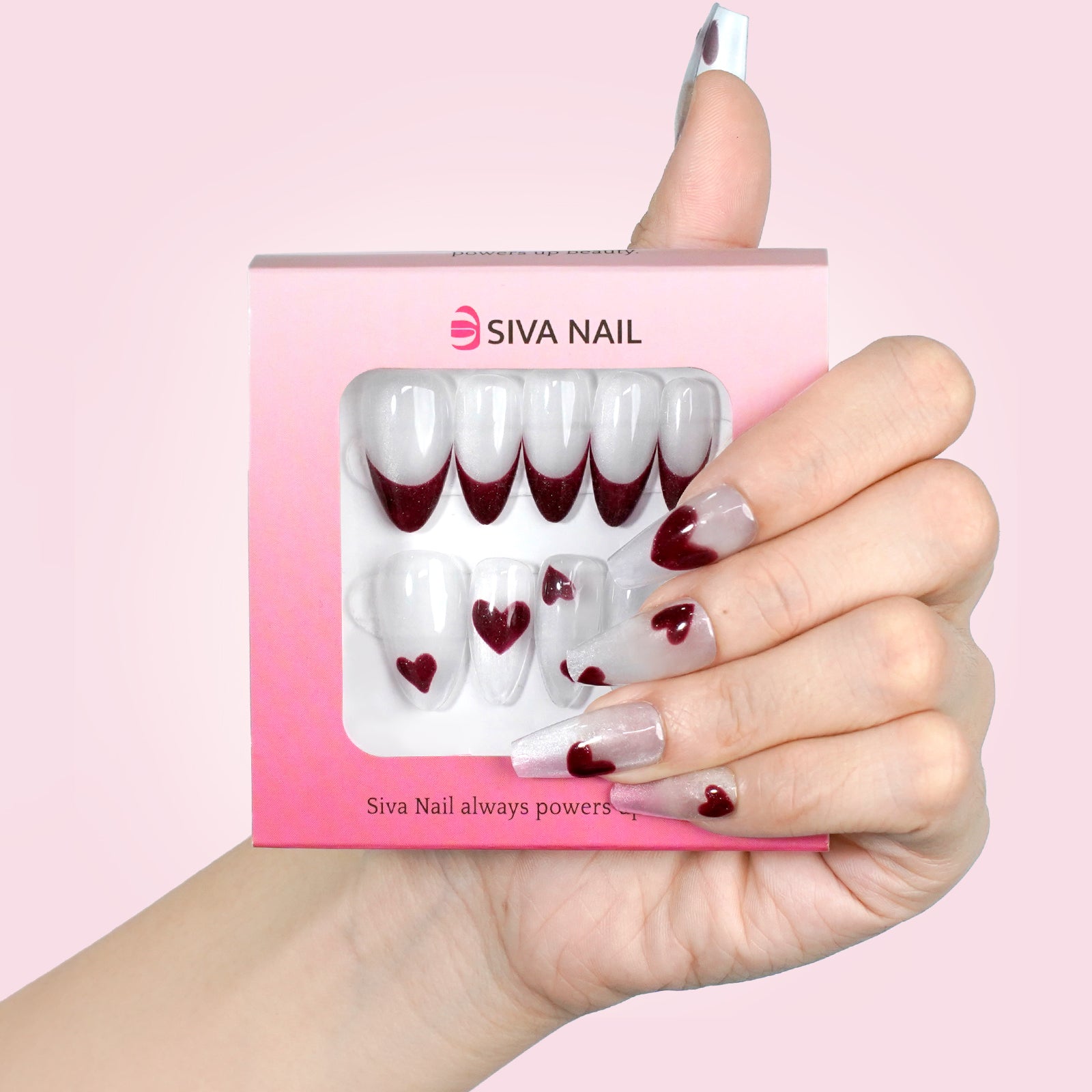 Siva Nail, Crimson Love, Valentine’s Day Press on Nails