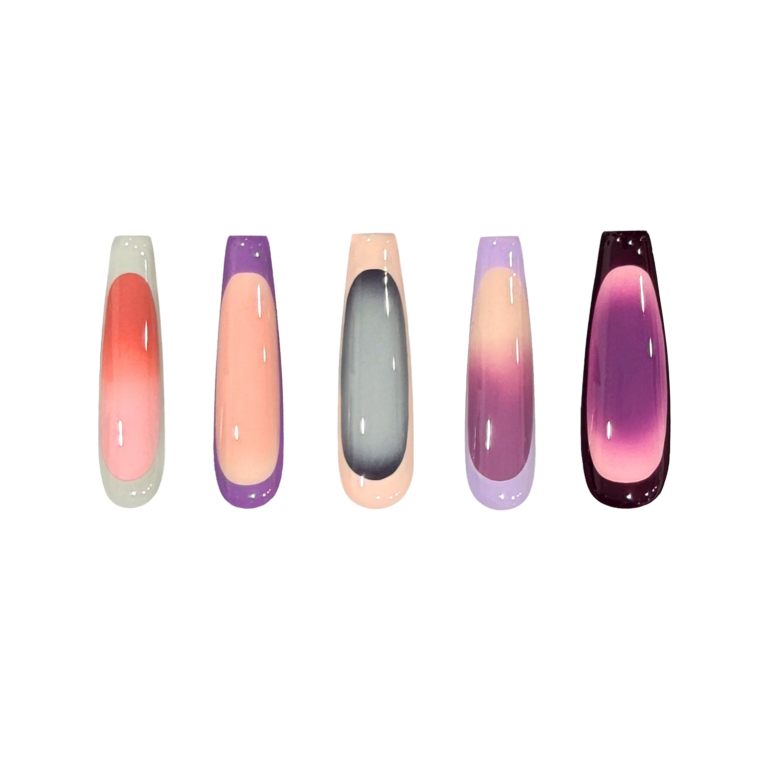 Siva Nail, Summer Dusk, Ombre Handmade Press on Nails