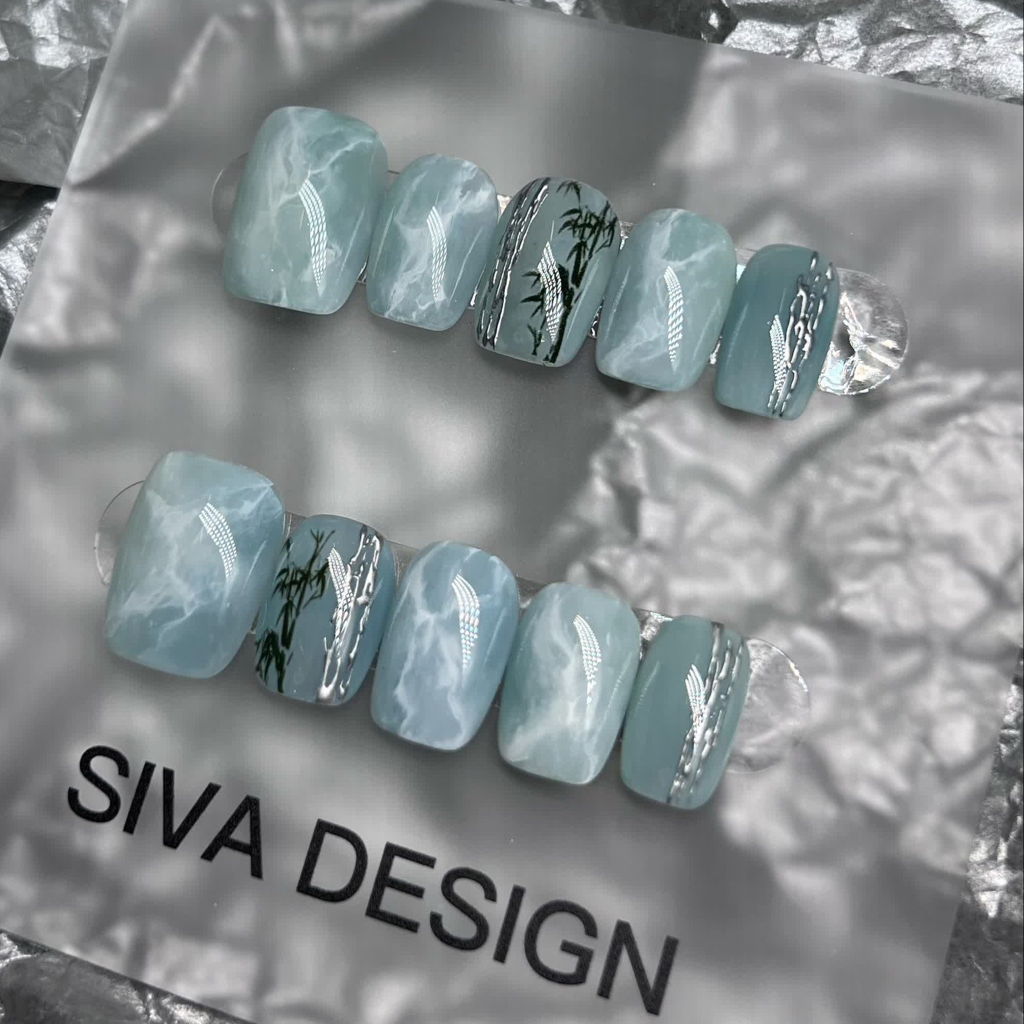 Siva Nail, Zen Mist, Elegant Handmade Press on Nails