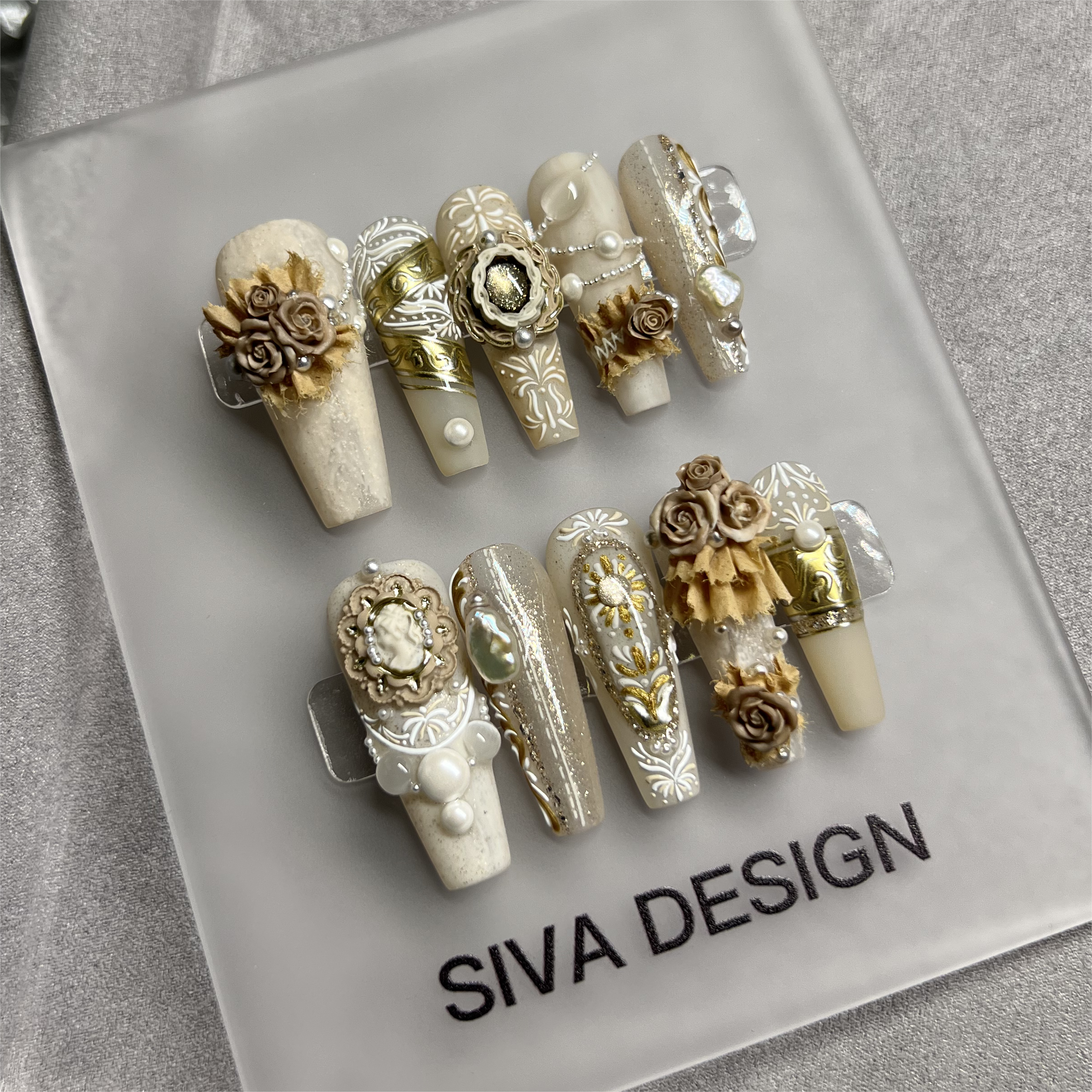 Siva Nail, Little Women, Vintage Handmade Press on Nails