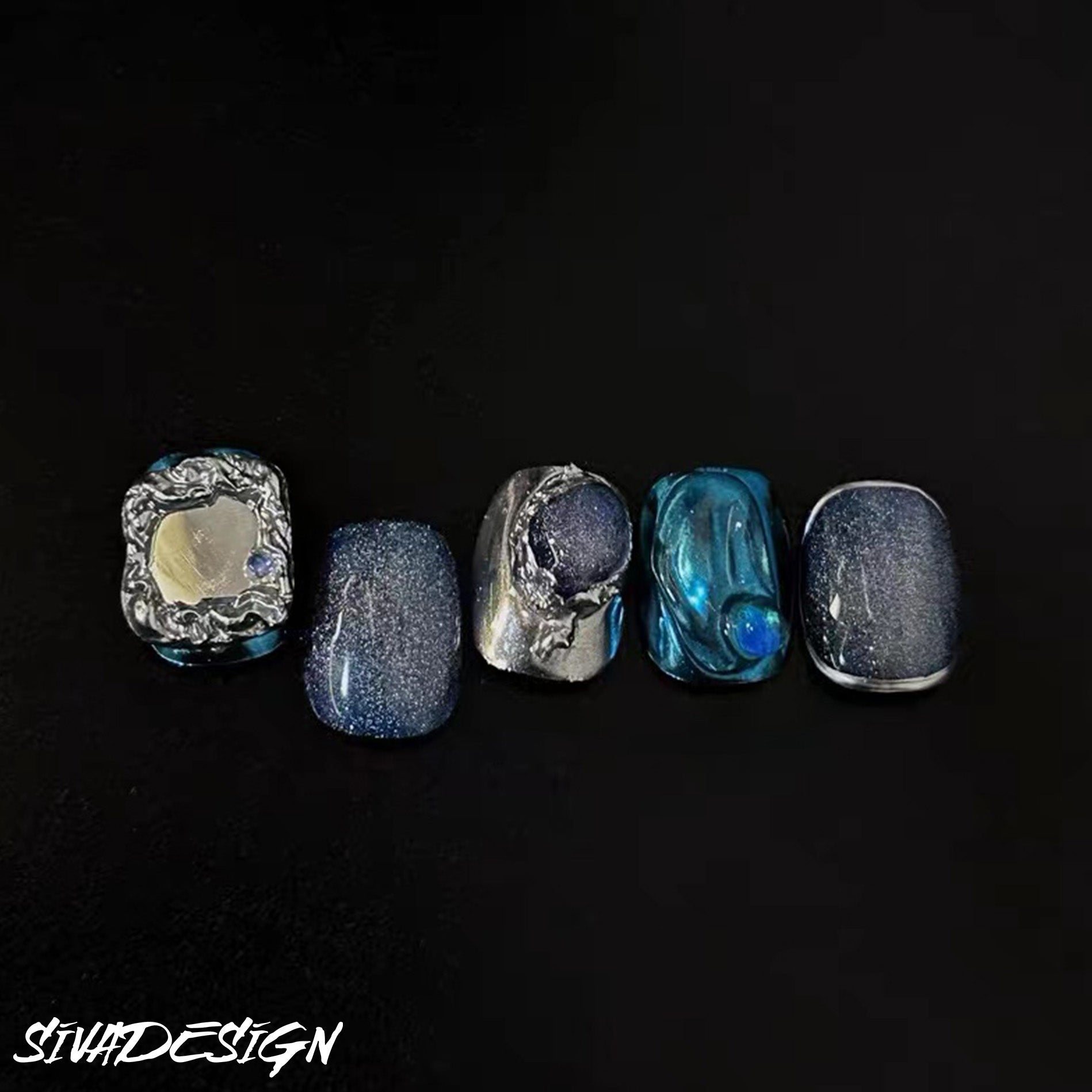 Siva Nail, Nebula's Embrace, Galaxy Handmade Press on Nails