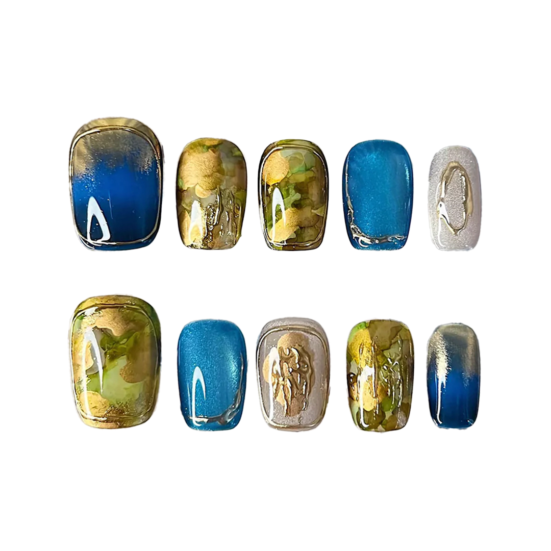 Siva Nail, Autumn Radiance, Classical Painting Style Press on Nails