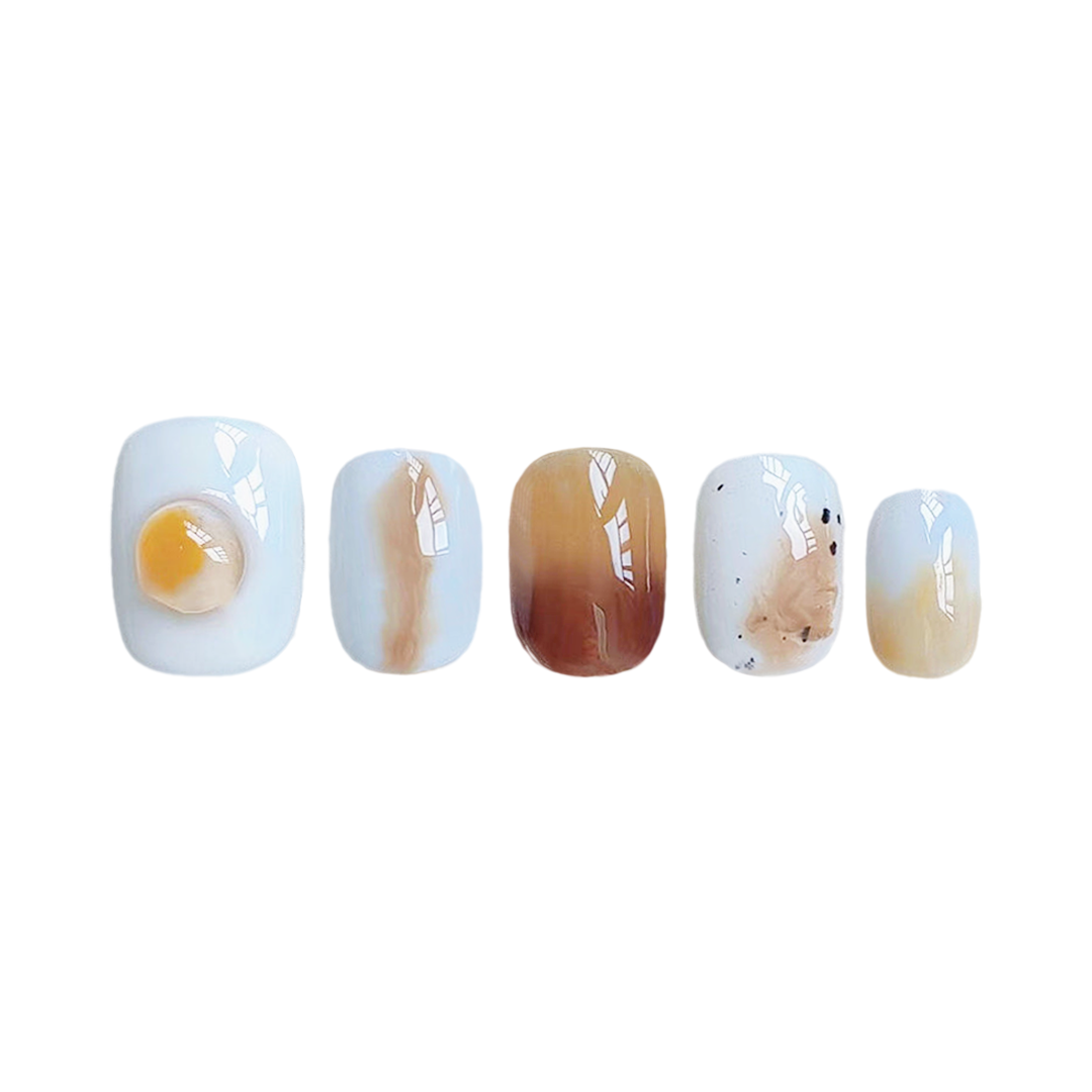 Siva Nail, Autumn Swirl, Marble Handmade Press on Nails