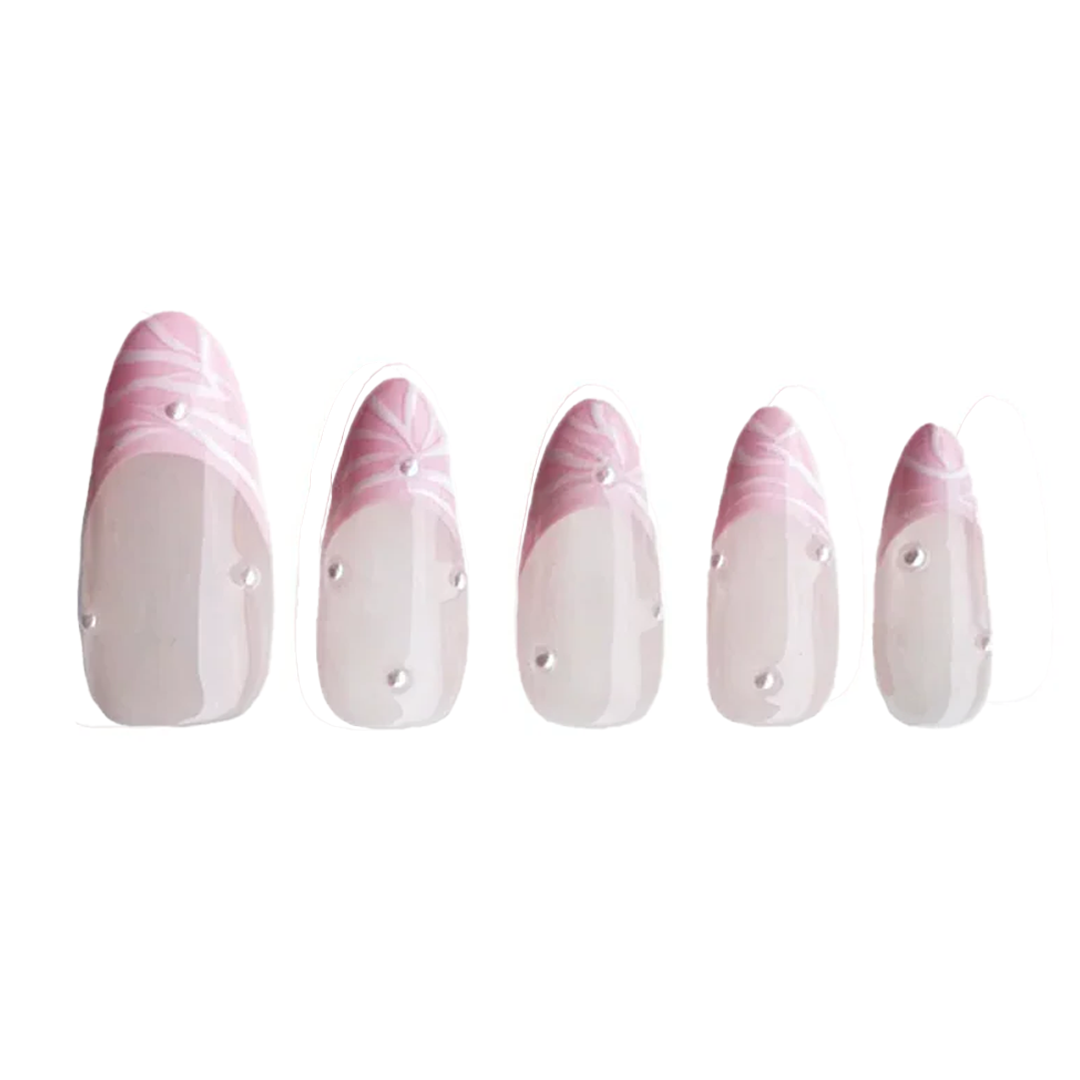 Siva Nail, Ballerina Blush, Pink French Style Press on Nails