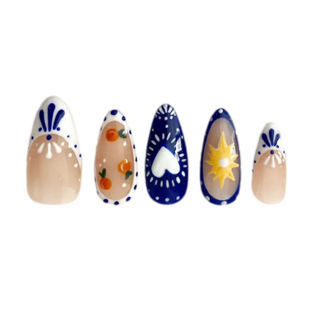 Siva Nail, Boho Patch & Talavera French  – Handmade Press on Nails